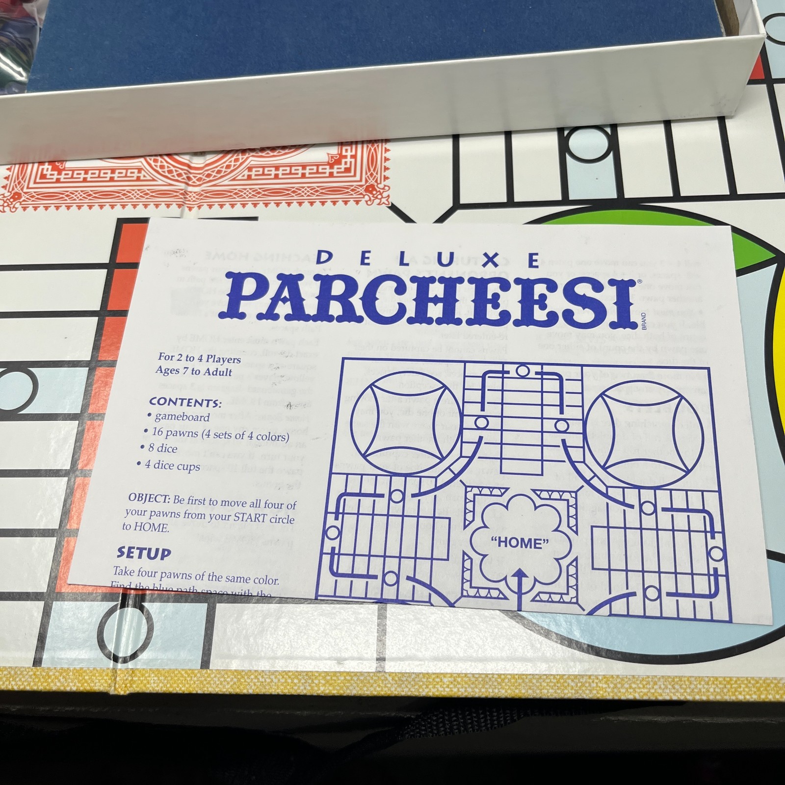 Deluxe Parcheesi 1999 Board Game by Milton Bradley Royal India COMPLETE