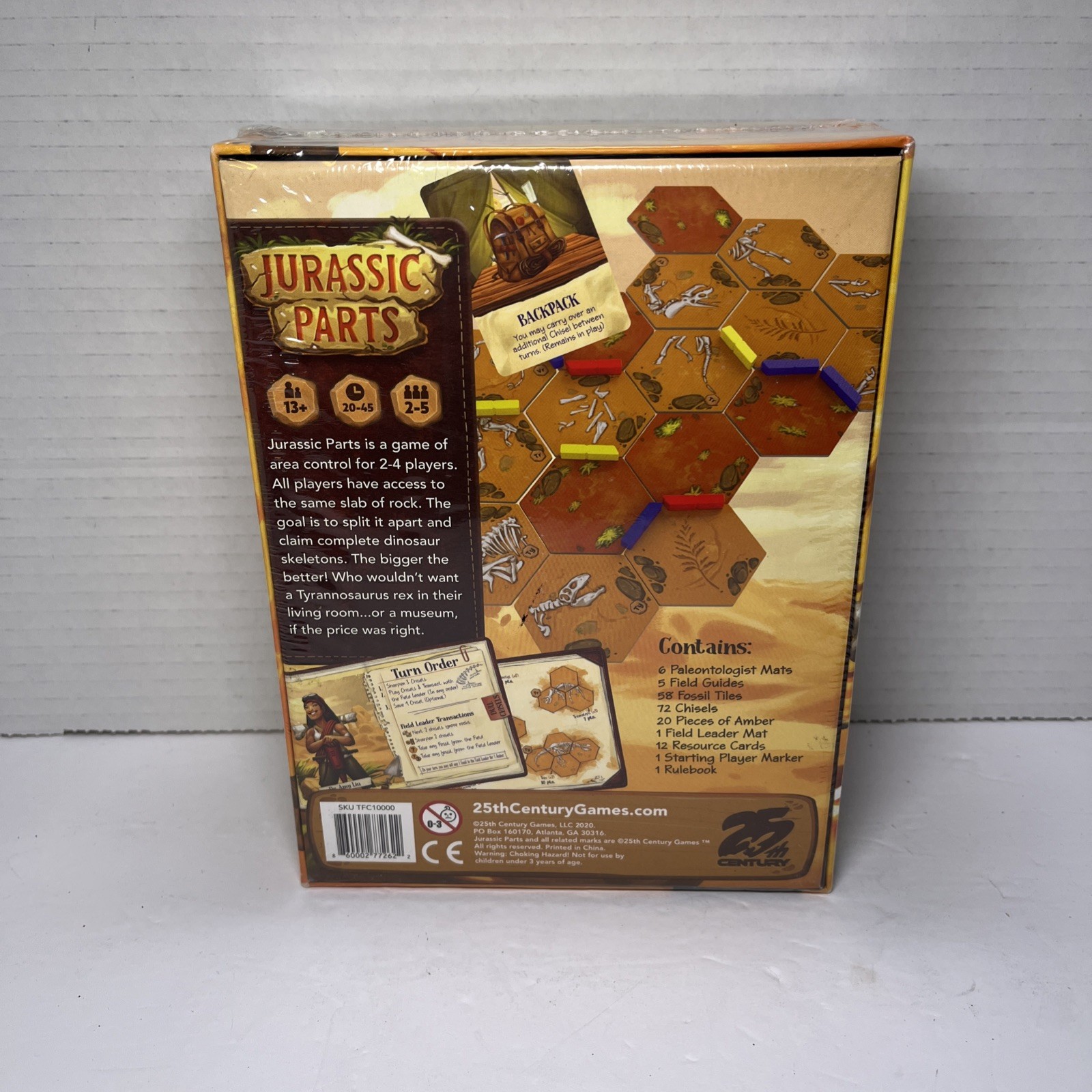 JURASSIC PARTS Board Game – 25th Century Games- 2-5 Players – Sealed Brand New