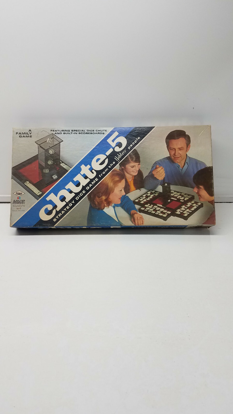 Vtg ES Lowe & Milton Bradley CHUTE-5 Yahtzee Dice Board Game Complete 1973