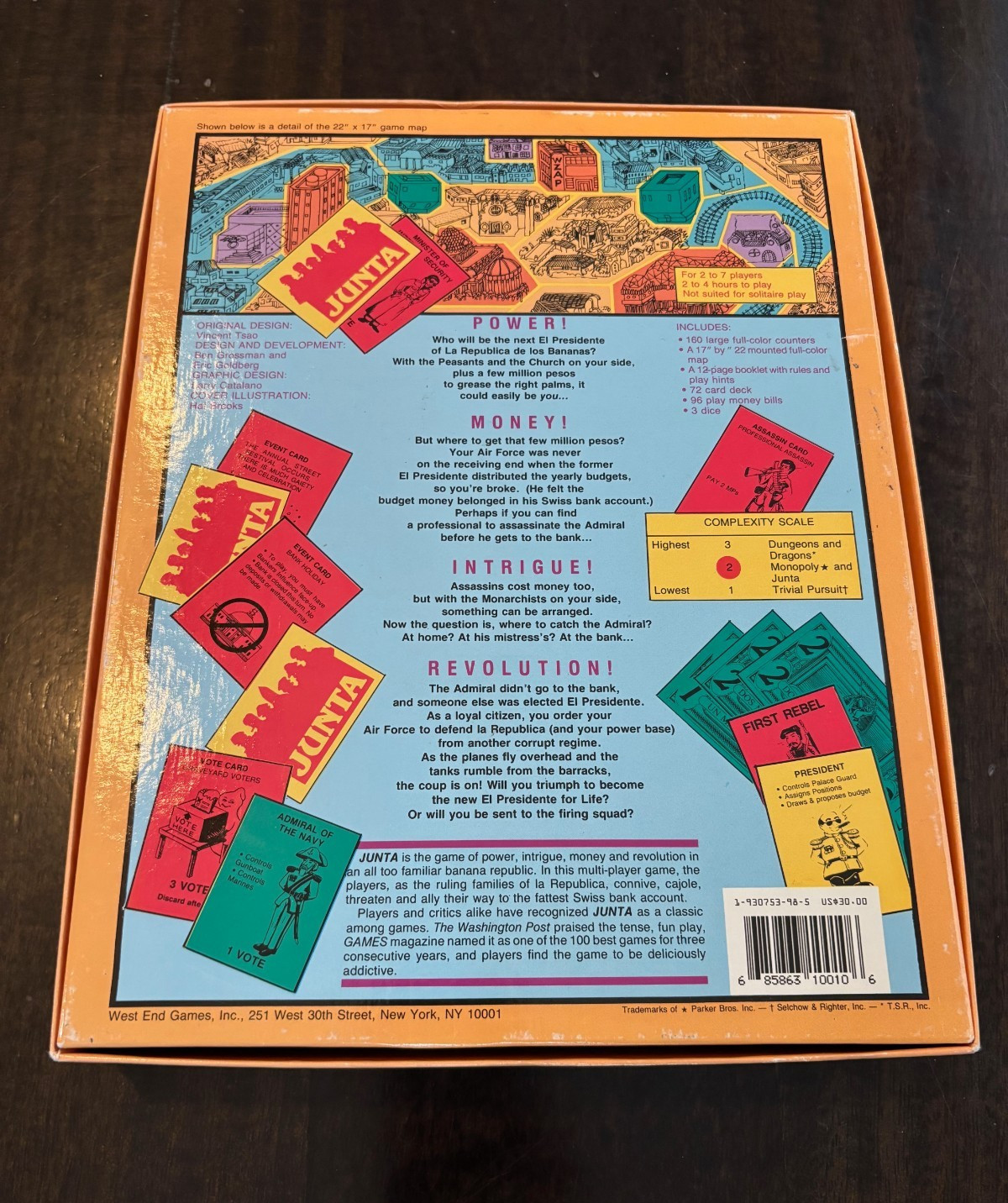 West End Games Junta 2nd Edition Board Game VG Condition Vintage
