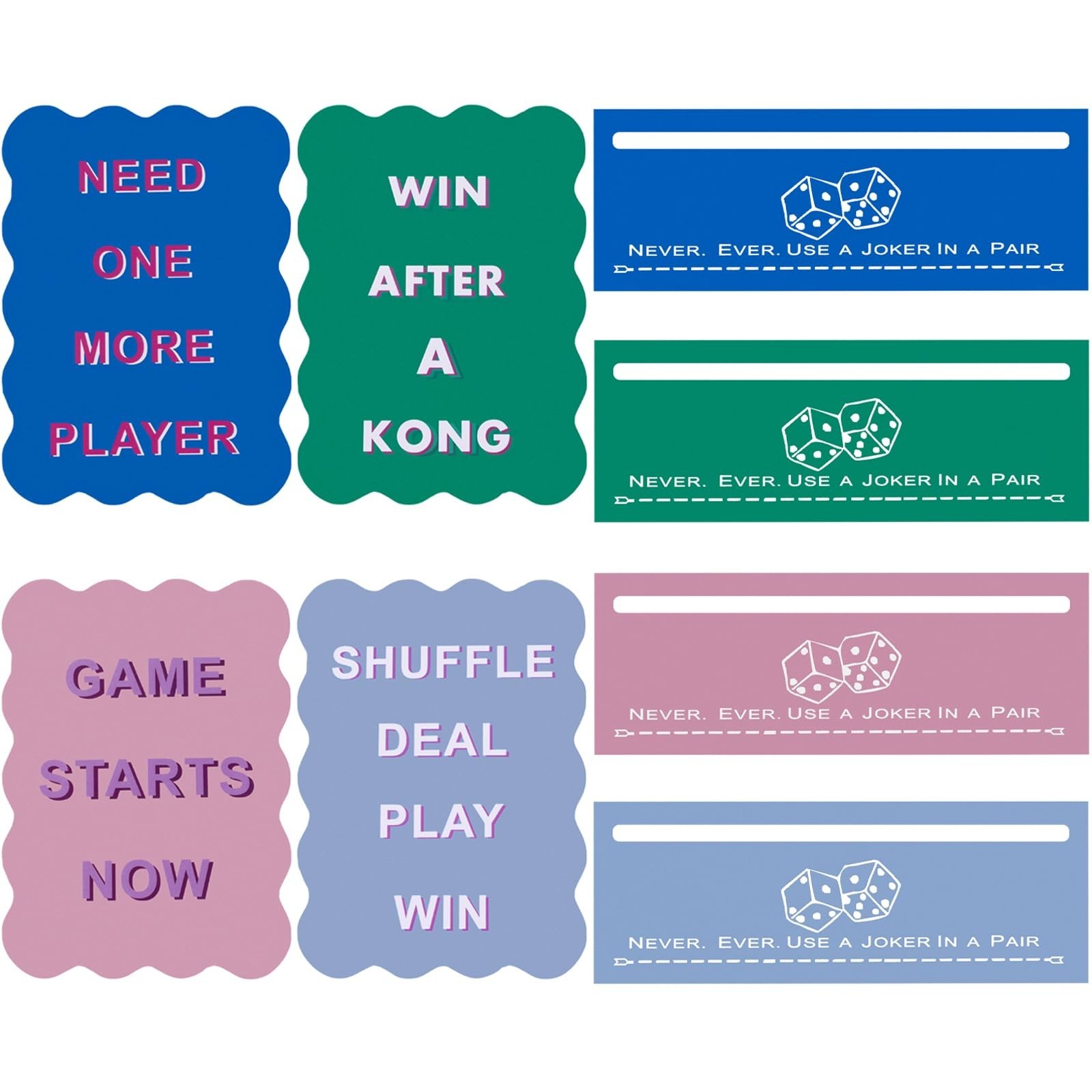 4 Pcs Mahjong Shuffler Cards and 4pcs Card Line Finder, Thickened PVC Mahjong…