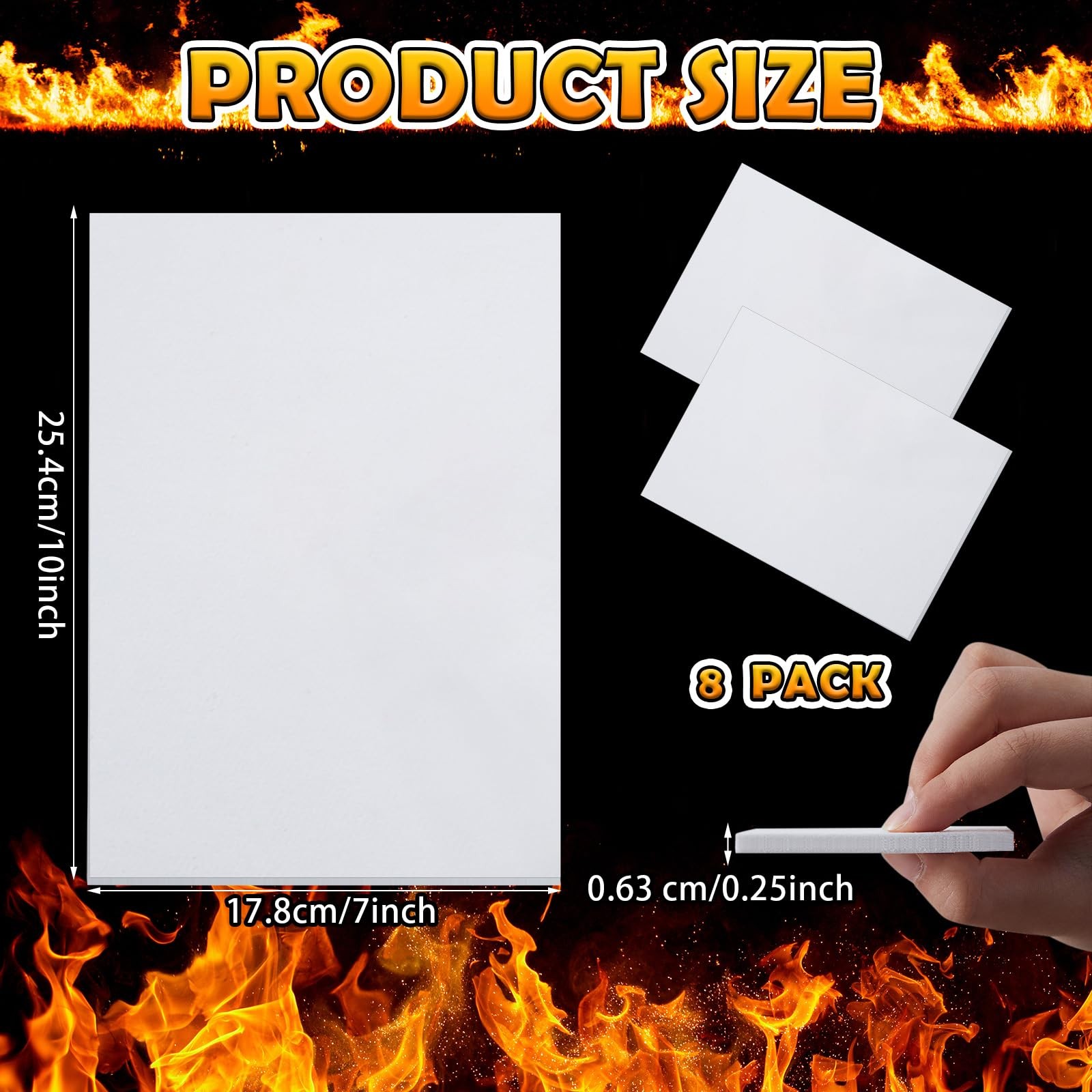 Qilery 8 Pcs High Temperature Gasket Paper 1/4″ Thick Exhaust