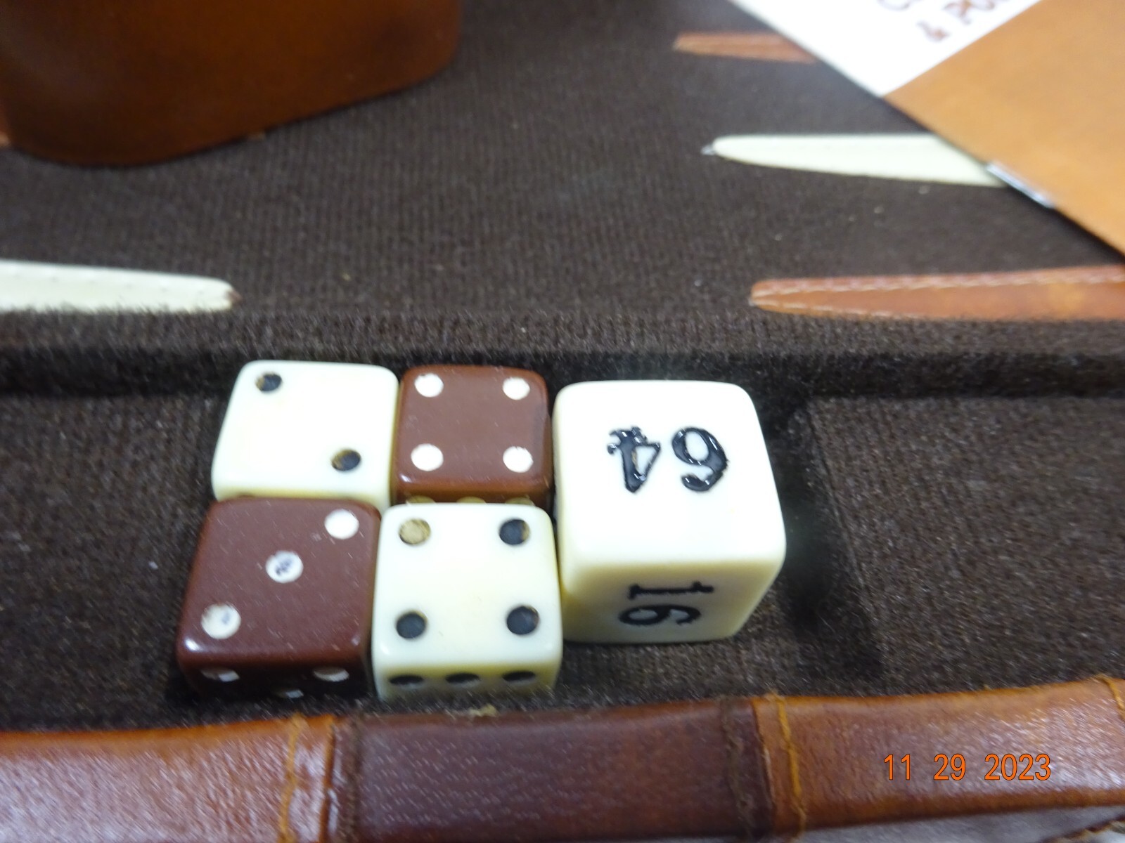 Vintage Cardinal Prestige Backgammon Game with Instructions Beige and Brown