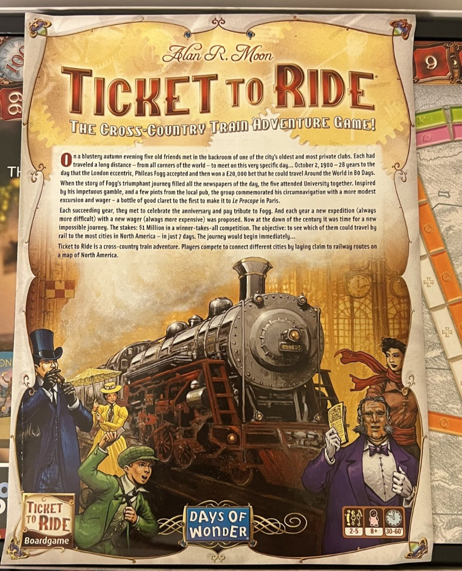 Ticket To Ride Board Game Days of Wonder Alan R Moon Complete Used Train Strateg