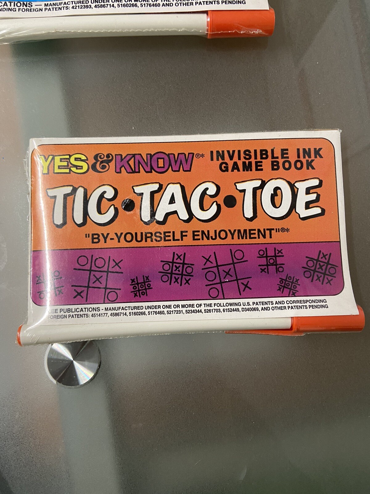 Vintage Yes & Know Invisible Ink Game Book: Tic Tac Toe – Sealed