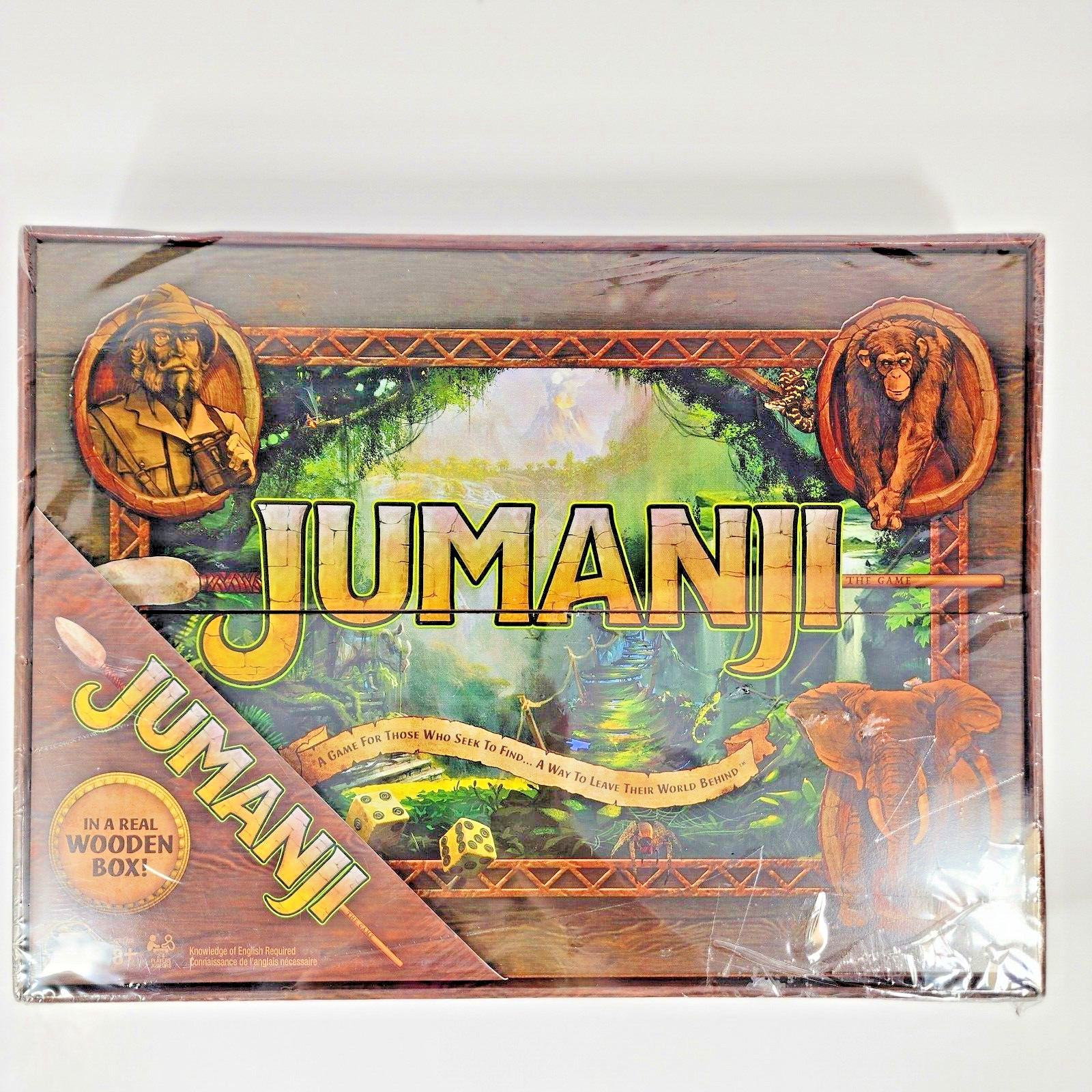 Jumanji Gameboard 2021 Spin Master in Real Wooden Box NEW Sealed 2-4 Players