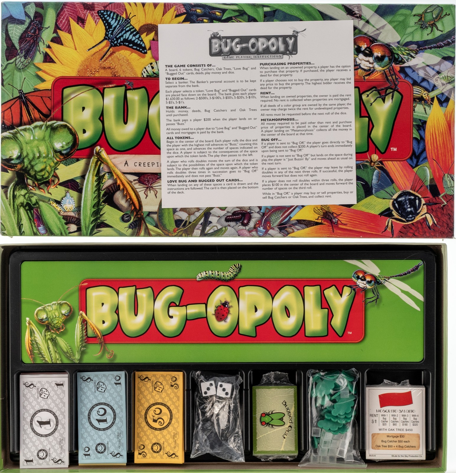 Bug-opoly Late for the Sky Bug Monopoly Unplayed Some Parts Sealed Complete