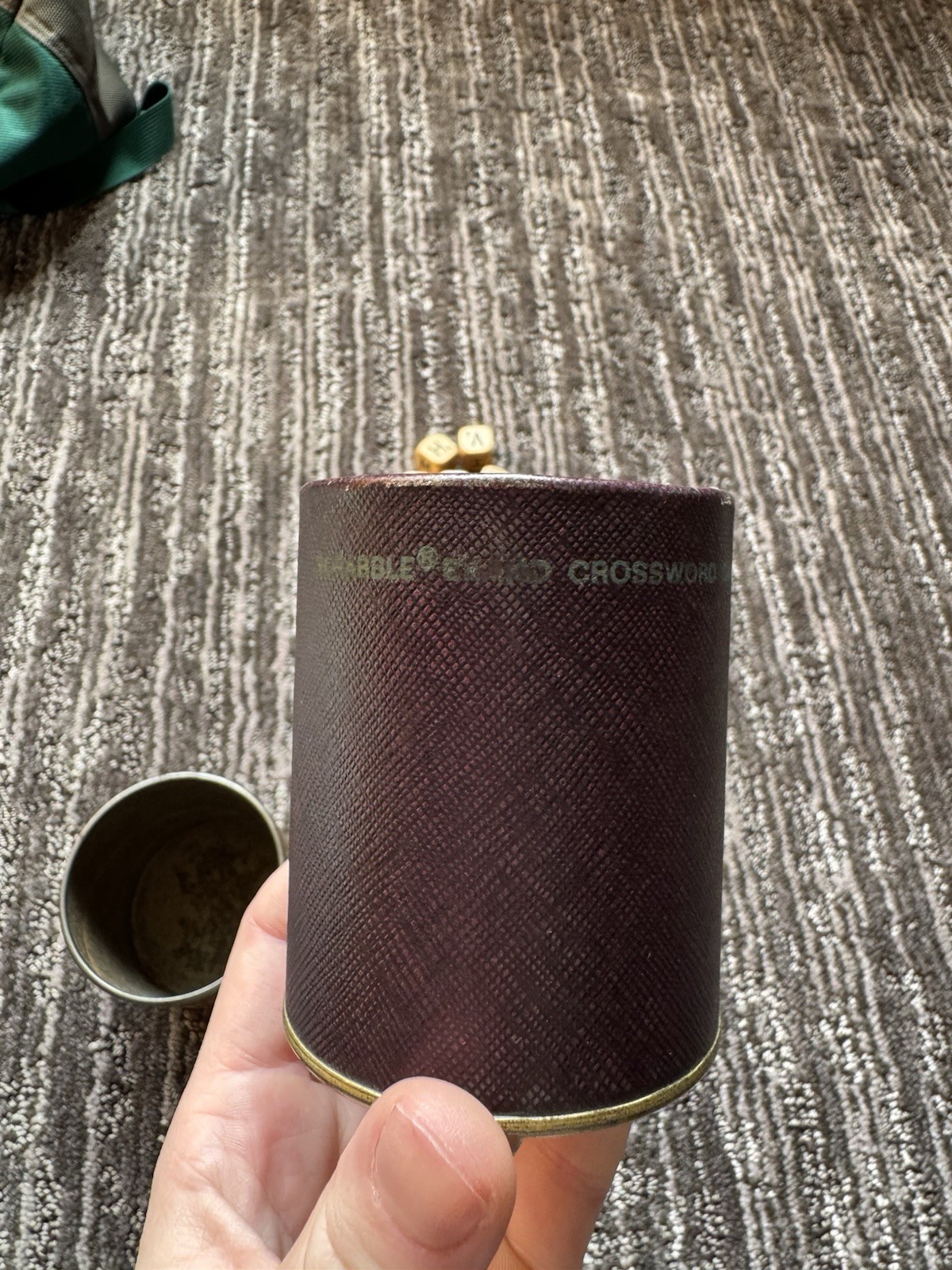 VINTAGE 1950s-60s Yahtzee Cup With 5 Dice And Scrabble Dice