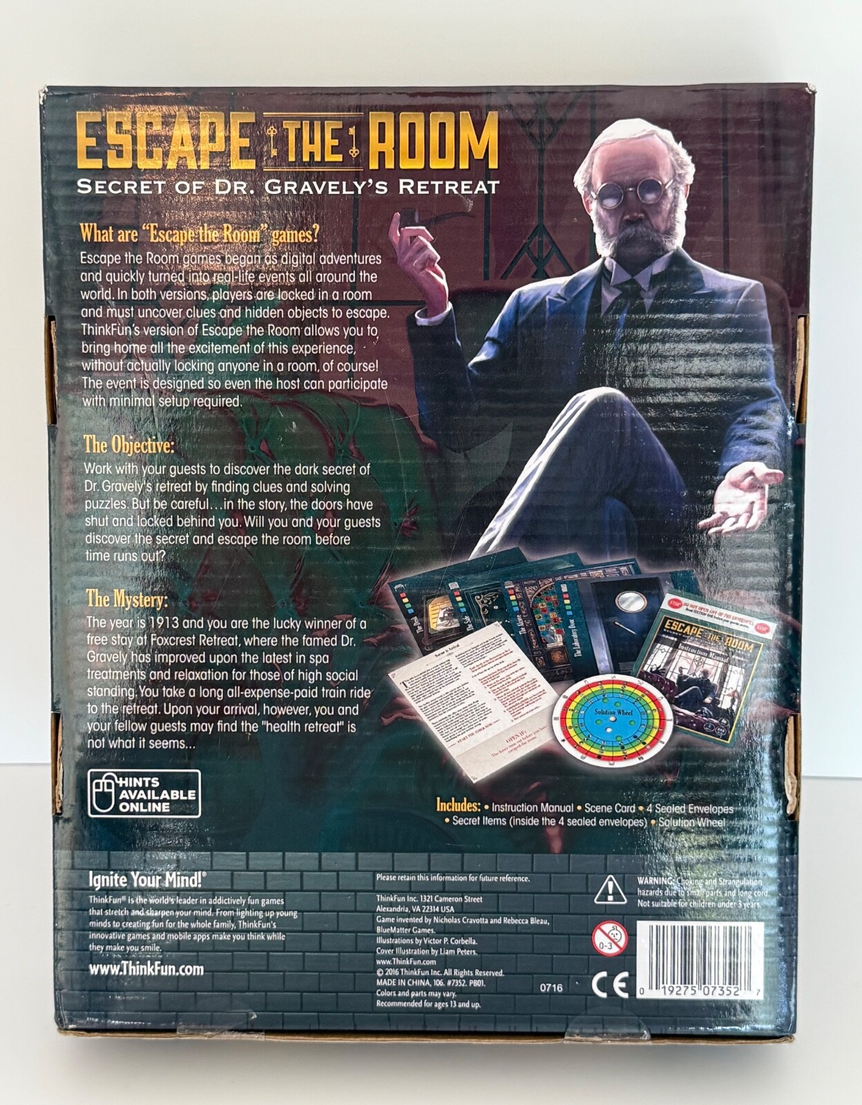 Think Fun, Escape the Room, Secret of Dr. Gravely’s Retreat, open box
