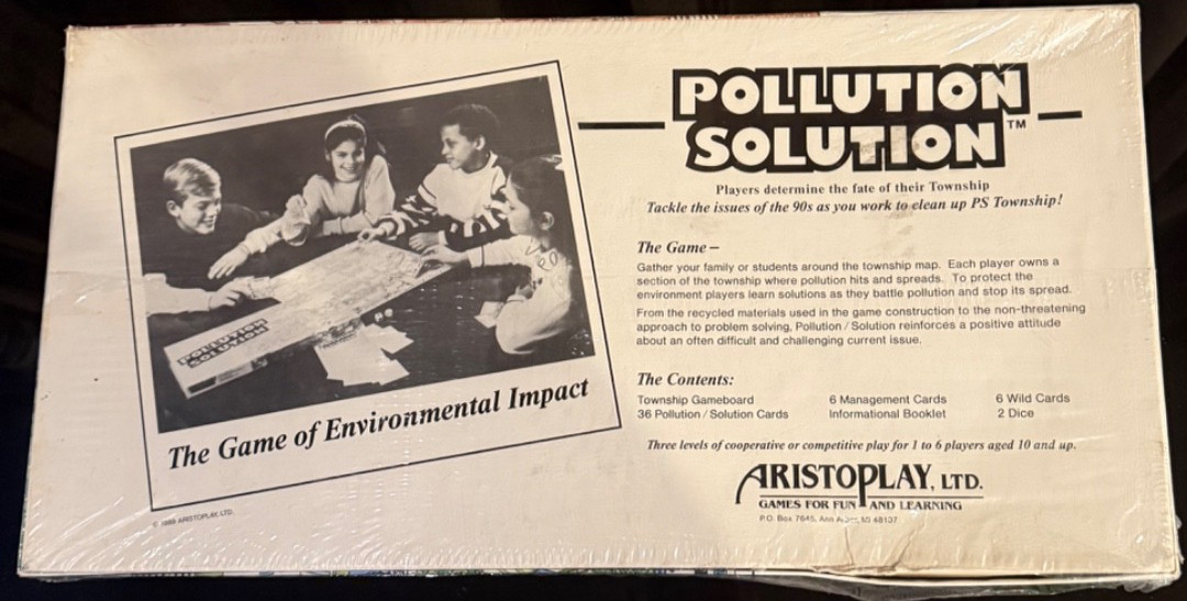 New Sealed Pollution Solution Board Game of Environmental Impact 1989 Science