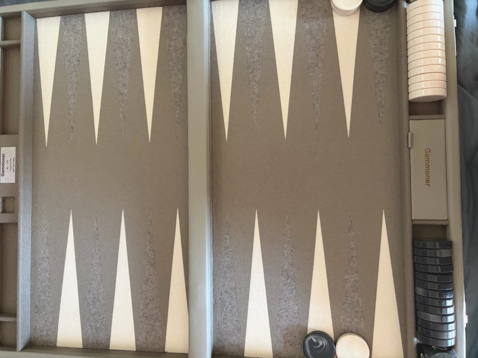 Gammoner Backgammon Board No. 1190 Gray Case Combination Lock 25X15.5X3 inches.