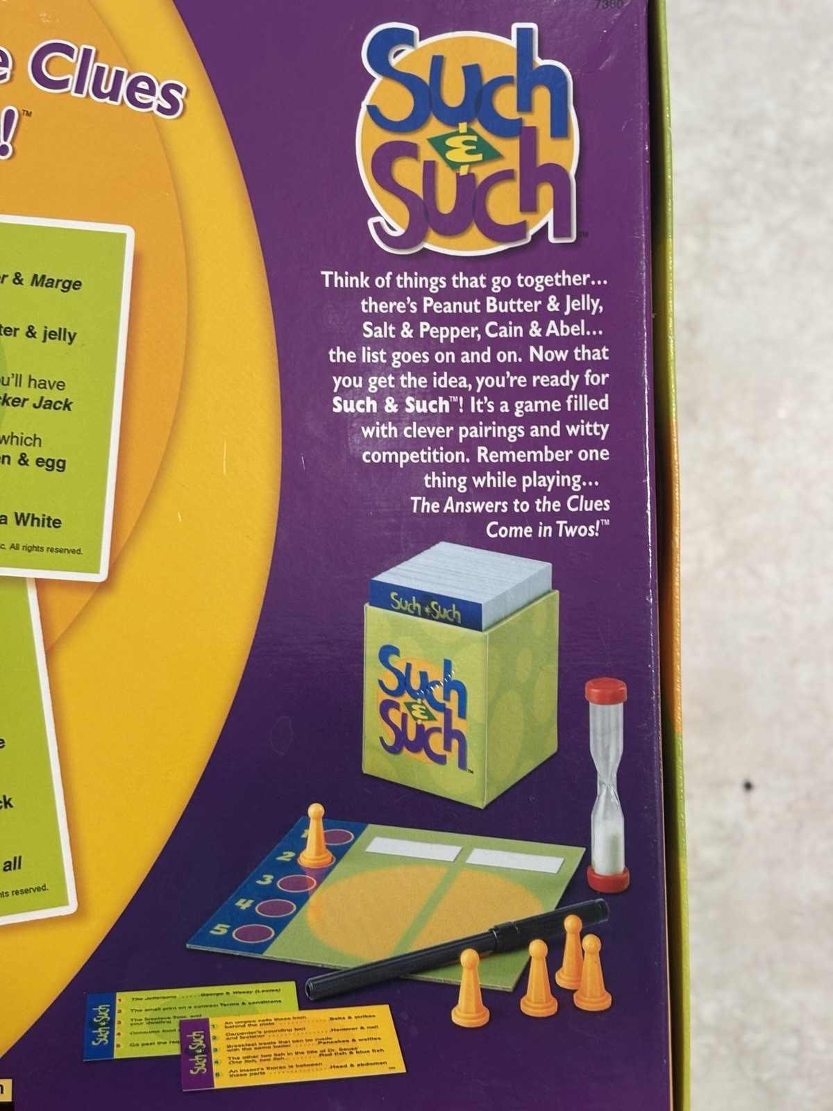 Such & Such Game-Patch Products The Answers To The Clues Come In Twos! Complete