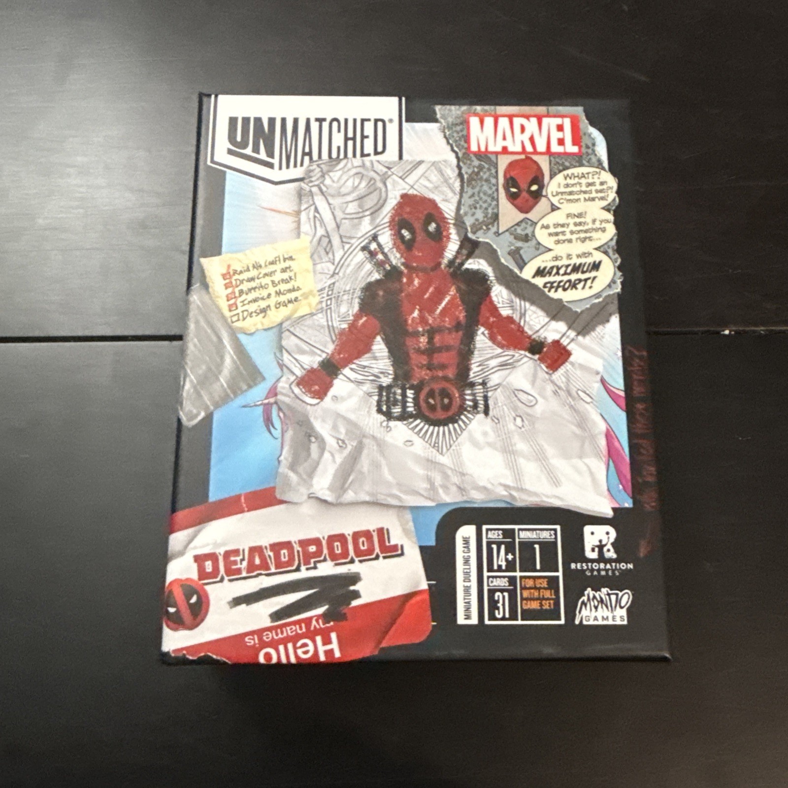 Deadpool Expansion Unmatched Board Game Restoration Games / Marvel New