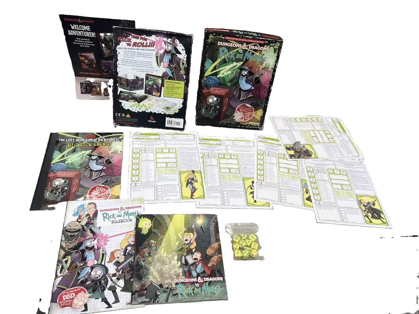 Dungeons And Dragons VS Rick And Morty D&D Tabletop Role Playing Game -COMPLETE!