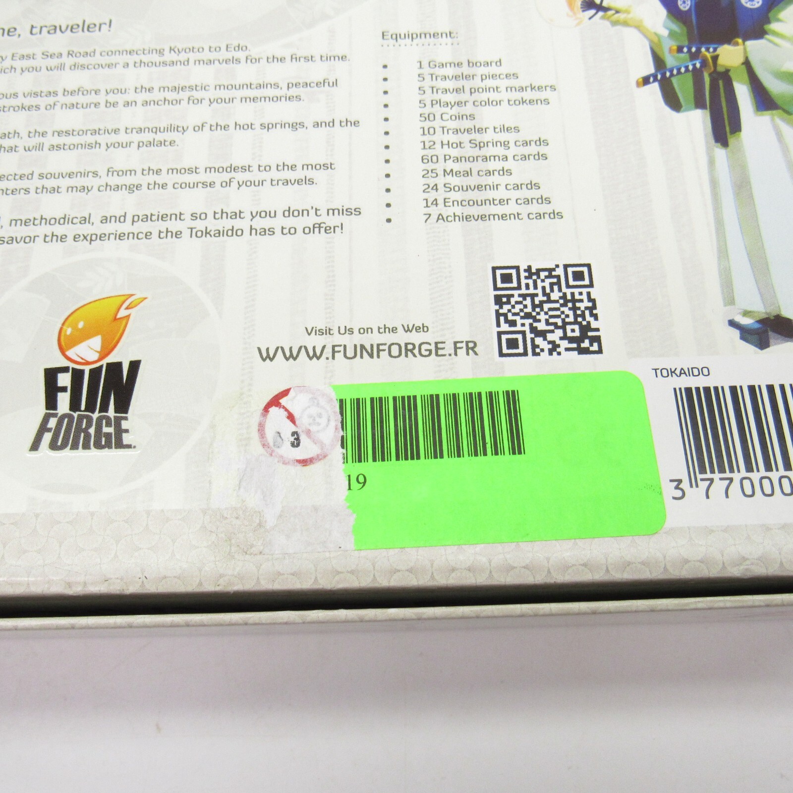 TOKAIDO Game Antoine Bauza Fun Forge – Missing One Coin and Original Manual