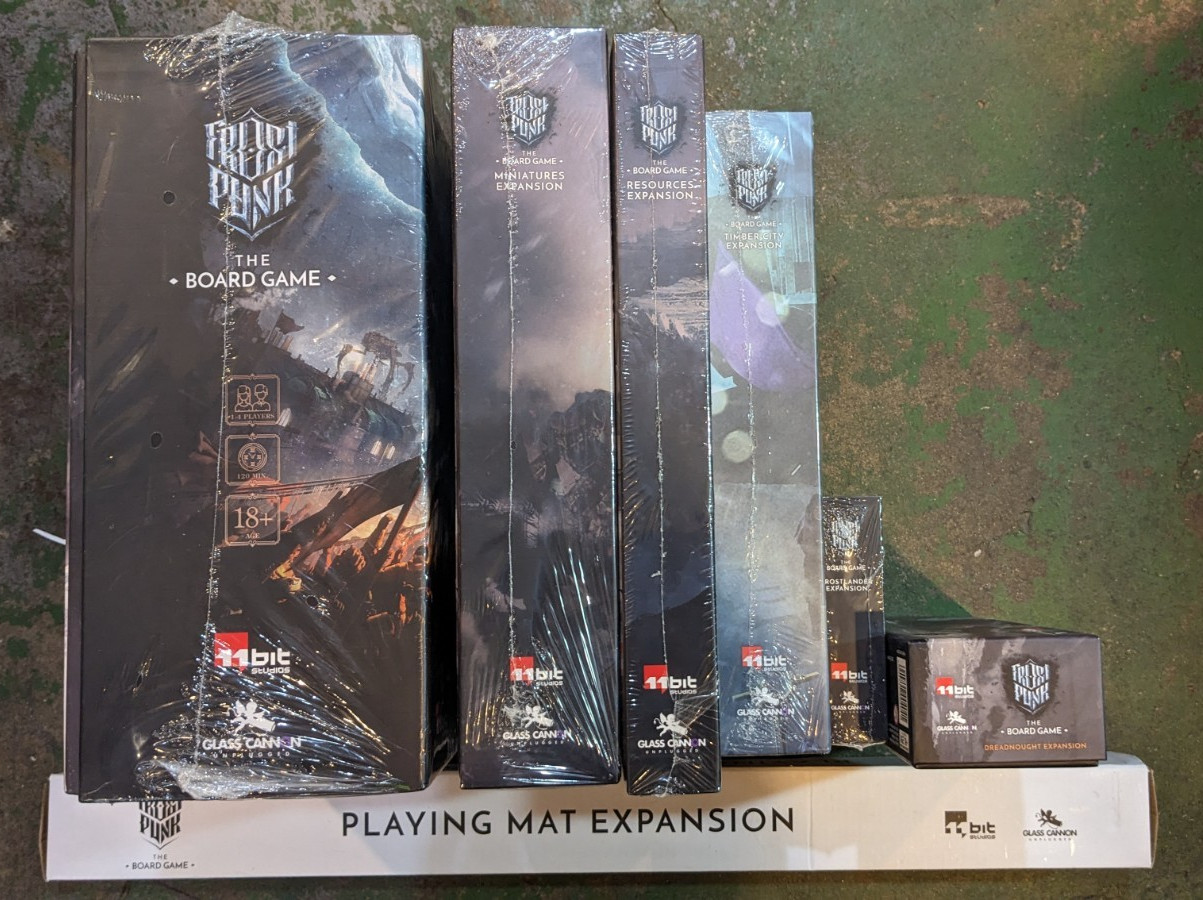 Frostpunk Board Game – HUGE BUNDLE – Expansions & Playmat – IN HAND – ALL NEW