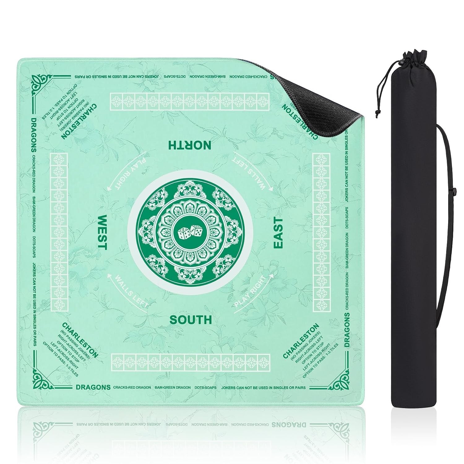 American Mahjong Mat 32.5″x32.5″ Water Repellent No-Crease Mahjong Game Table