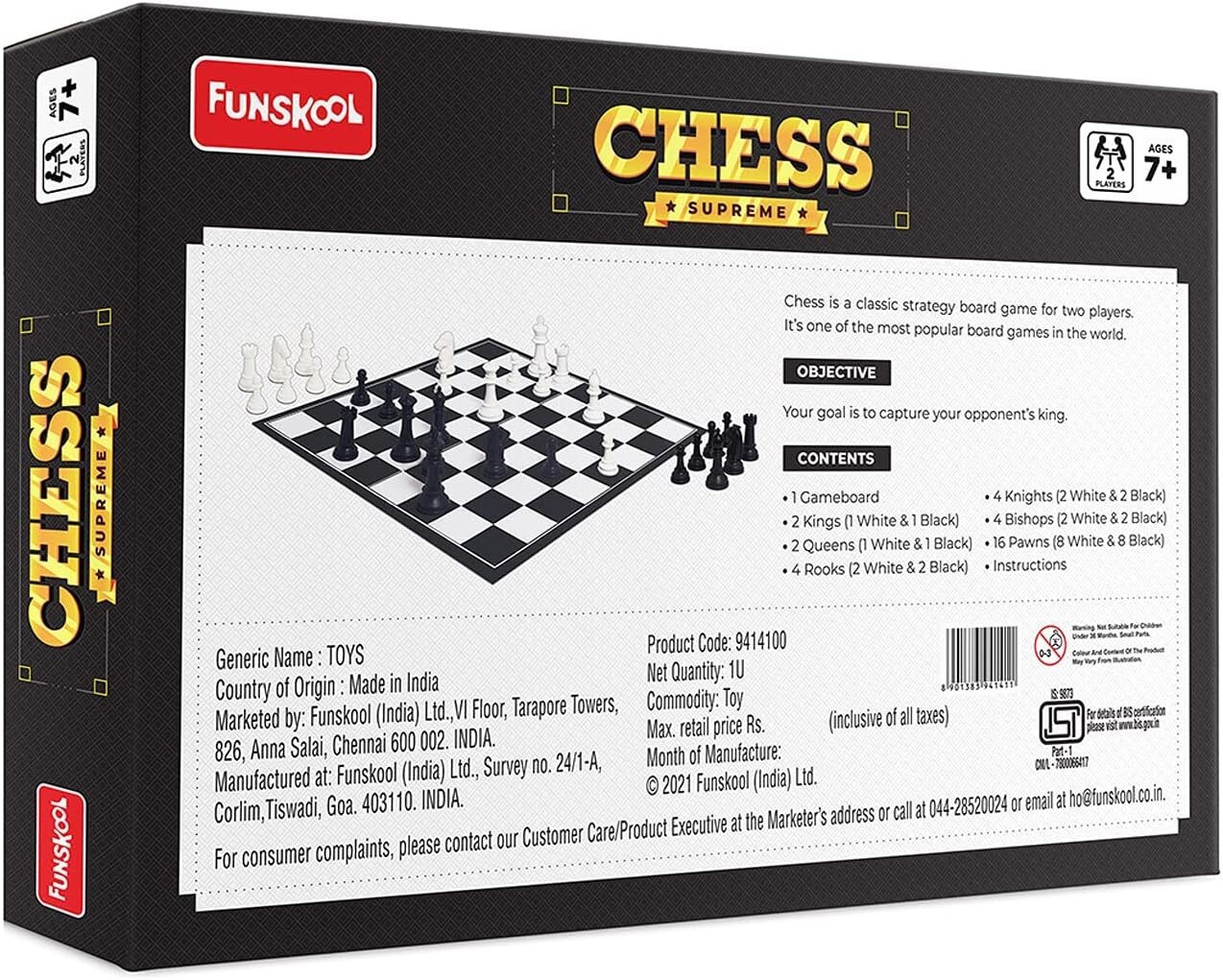 Chess Supreme, Classic Strategy Board Game for Kids, Adults, and Families