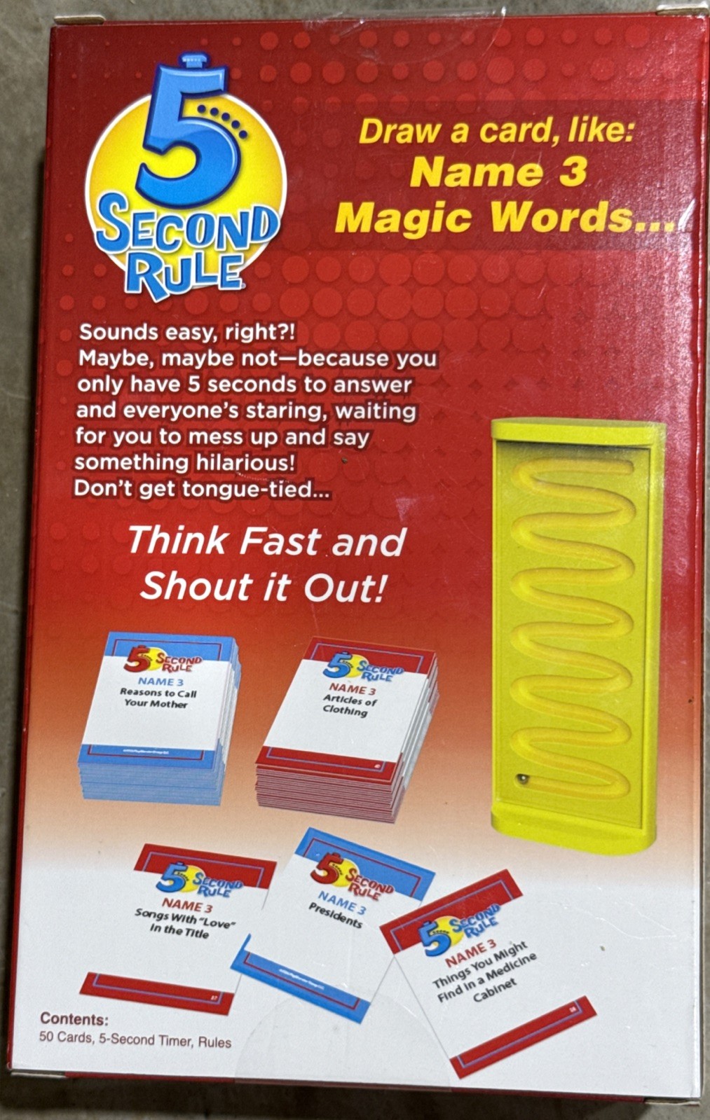 5 Second Rule – Fun Family Games for Kids and Adults Party Kids Travel Game NEW