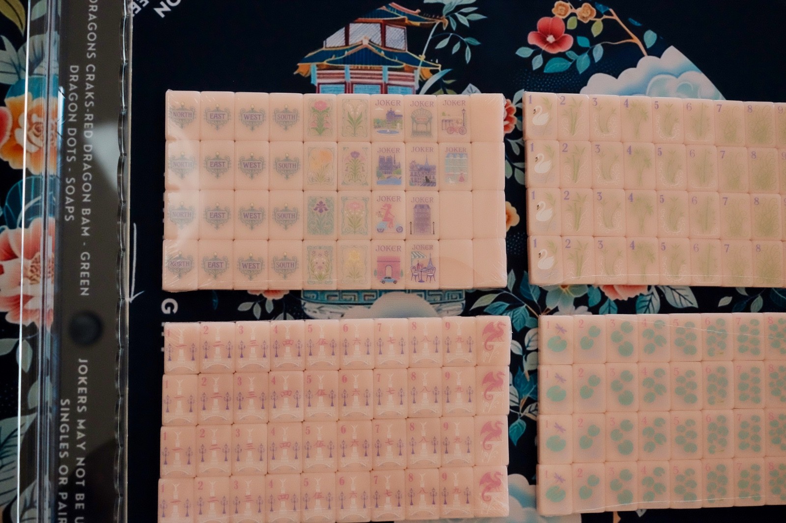 NEW! Pink Paris Mahjong Tiles – 160 American Engraved Tiles – Beautiful!