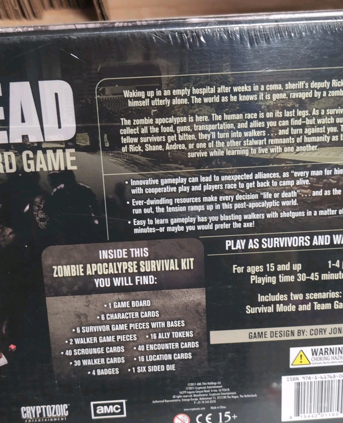The Walking Dead Cryptozoic Board Game 1-4 Players Ages 15+ 2011 – Complete