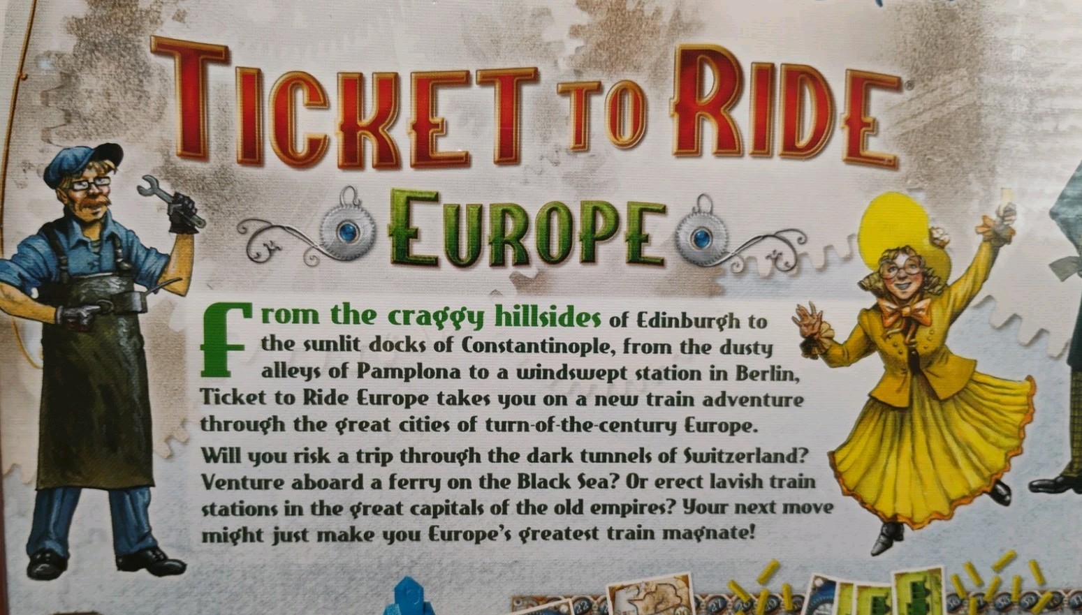 Ticket to Ride Europe Board Game Tunnels Ferries Train Stations Strategic