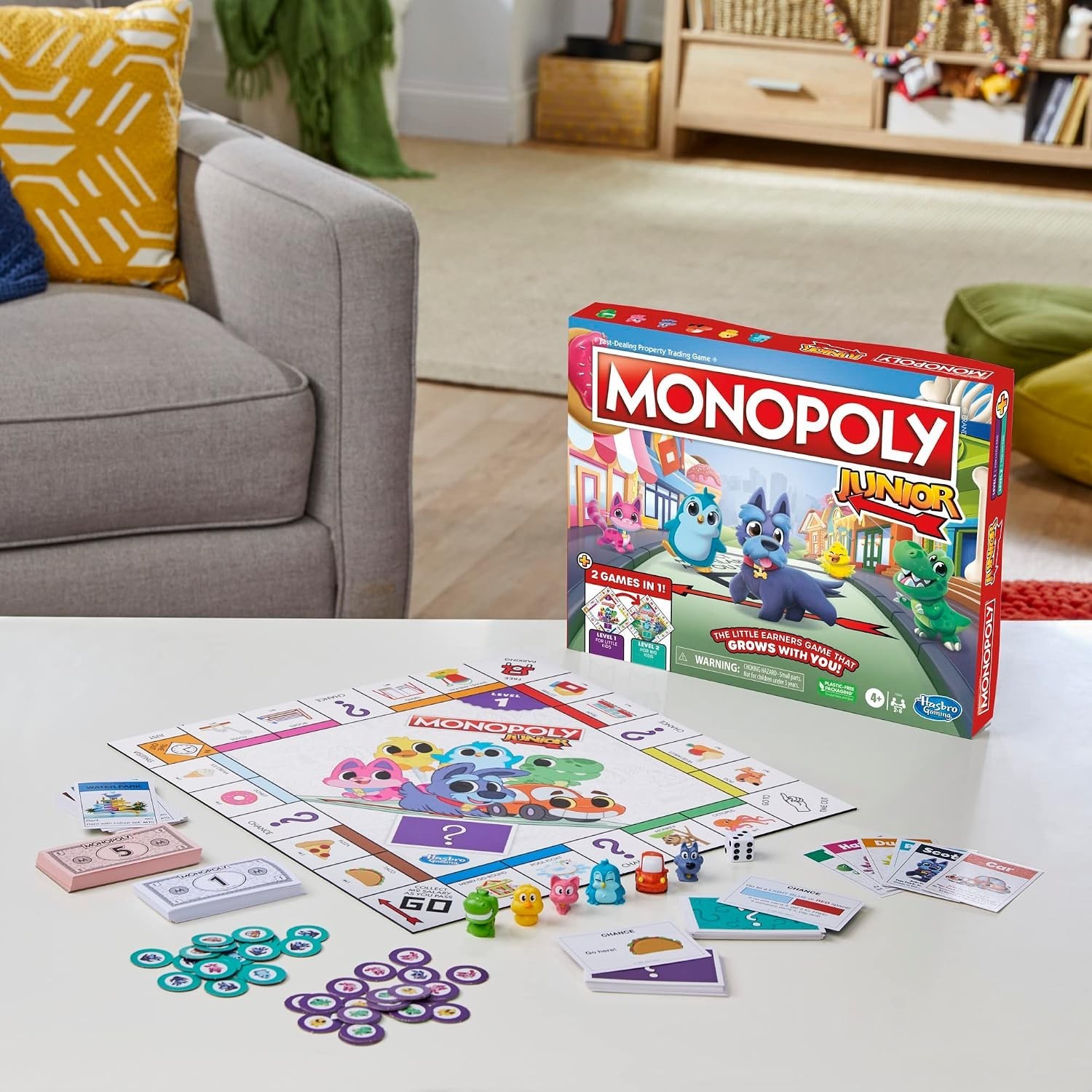 Monopoly Junior Board Game, 2-Sided – 2 Games in 1 – NEW SEALED