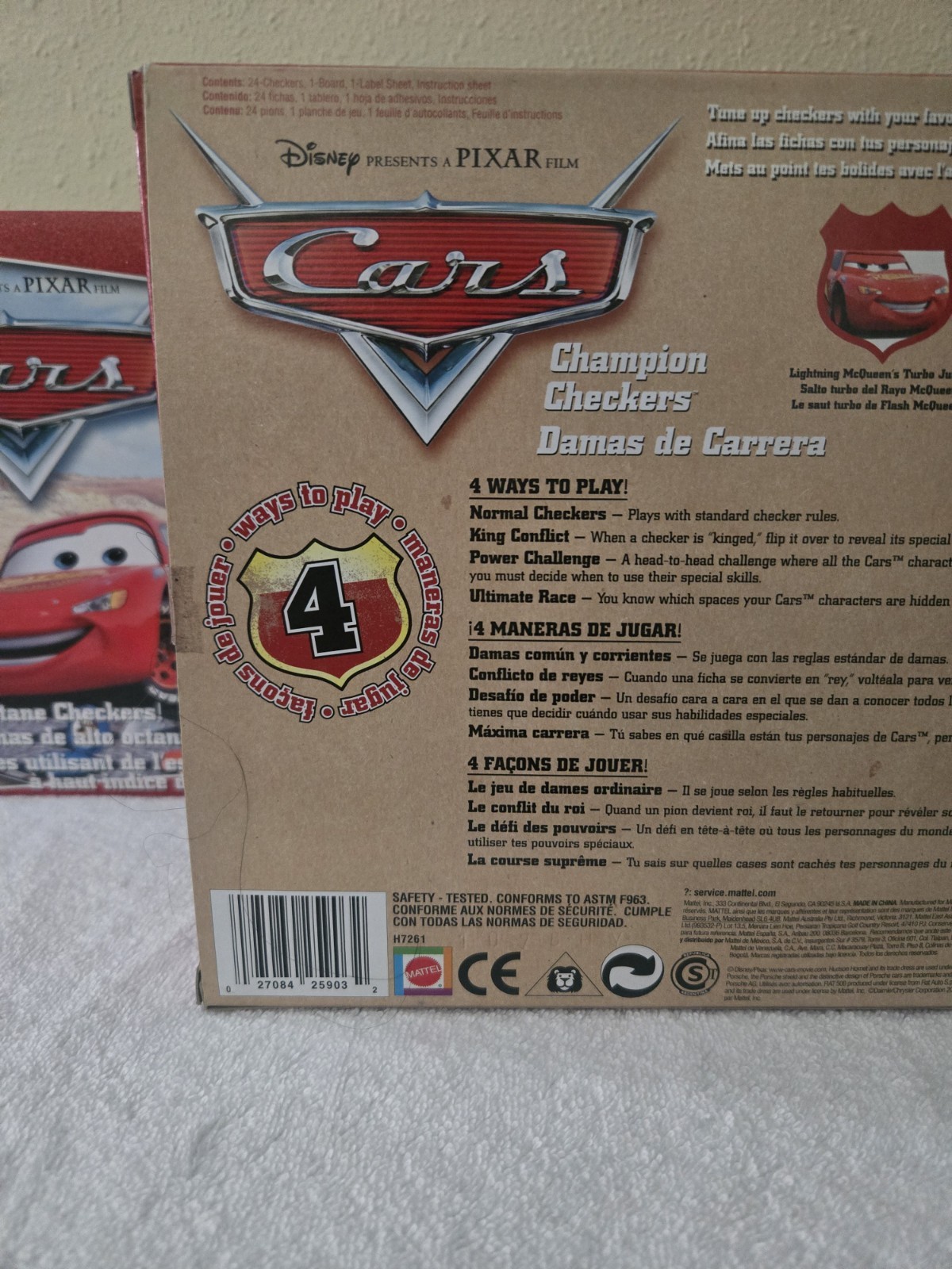 Disney ’06 Pixar Cars Champion Checkers Board Game(2) By Mattel Brand New In Box