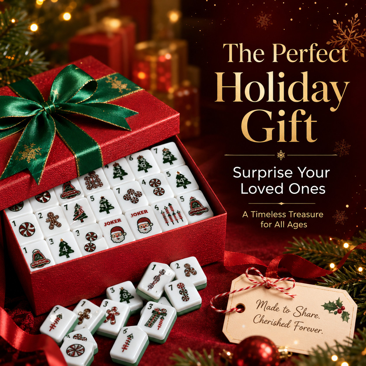 160 Christmas-themed American Mahjong set 4-layer acrylic American Mahjong tiles