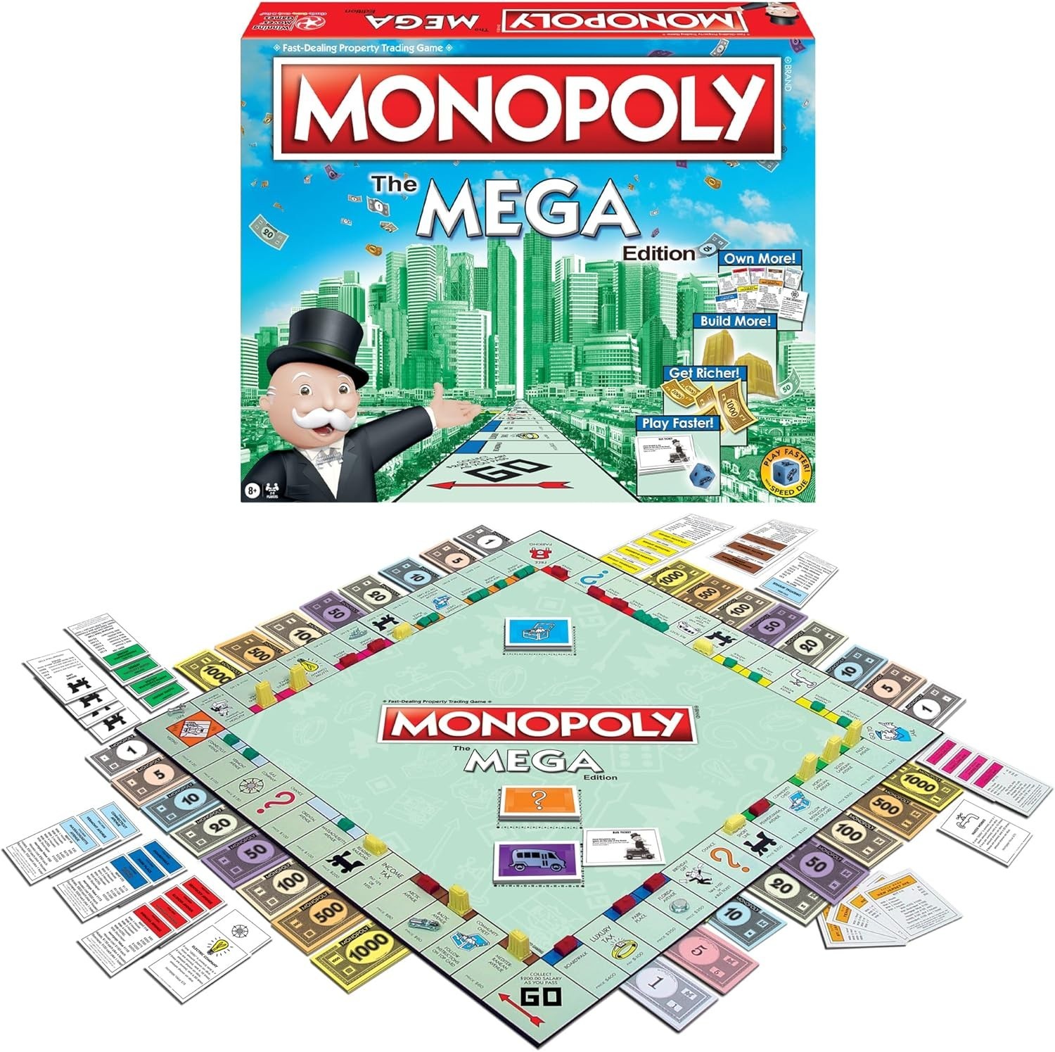 Monopoly the Mega Edition by Games USA, a Bigger and Faster Version of Monopoly