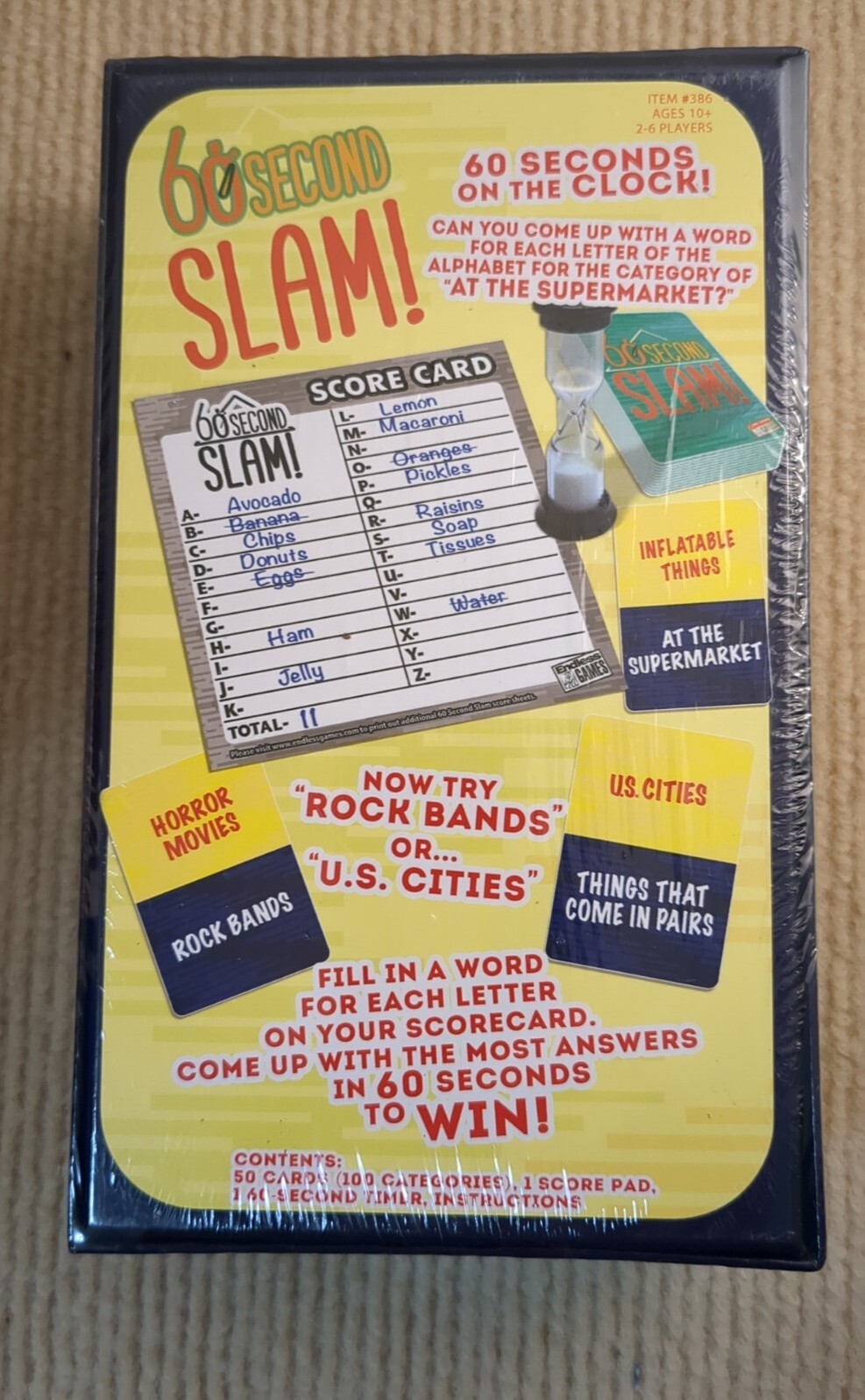 60-Second Slam Card Game – Endless Games New, Sealed