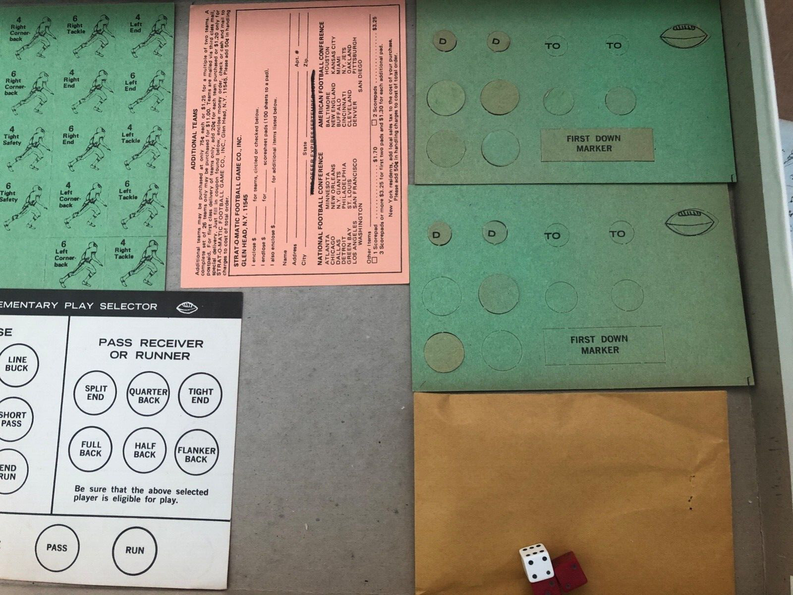 1968 STRAT-O-MATIC PRO FOOTBALL Board Game Box MIAMI DOLPHINS MINNESOTA VIKINGS