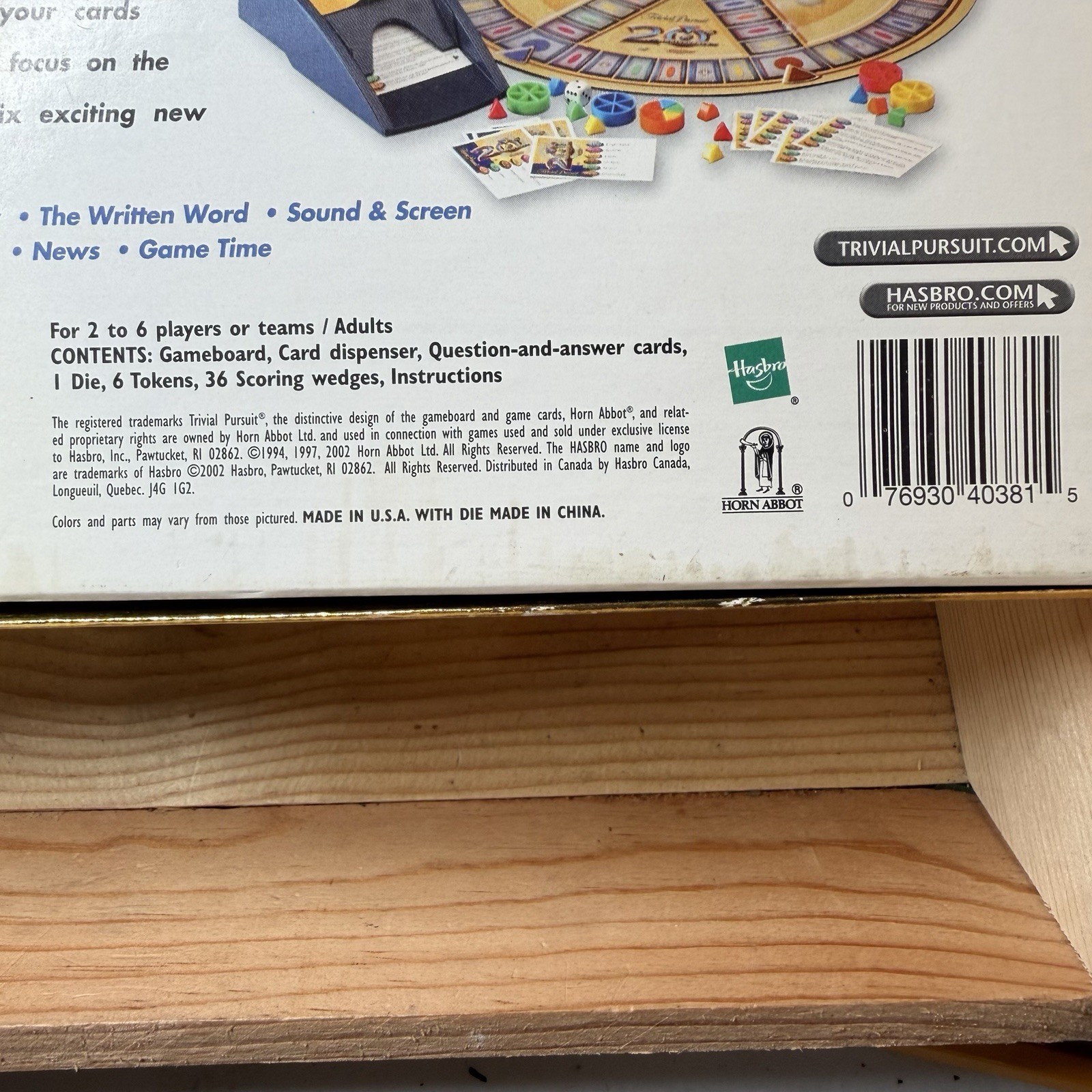 Trivial Pursuit Board Game 20th Anniversary Special Deluxe Trivia 2002 Complete
