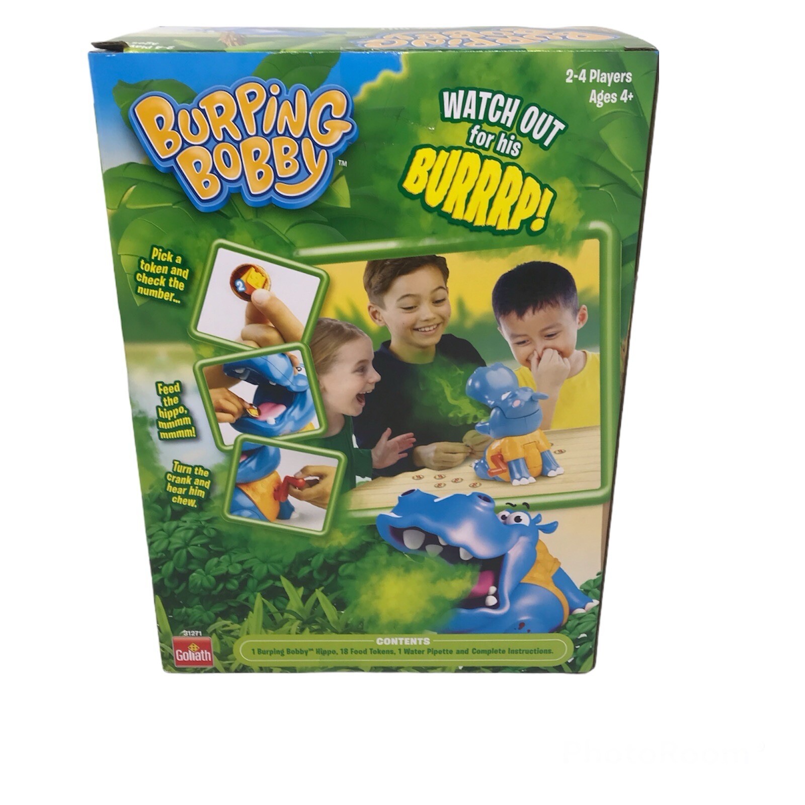 Brand New Burping Bobby Hippo Game by Goliath 2-4 Players Ages 4+