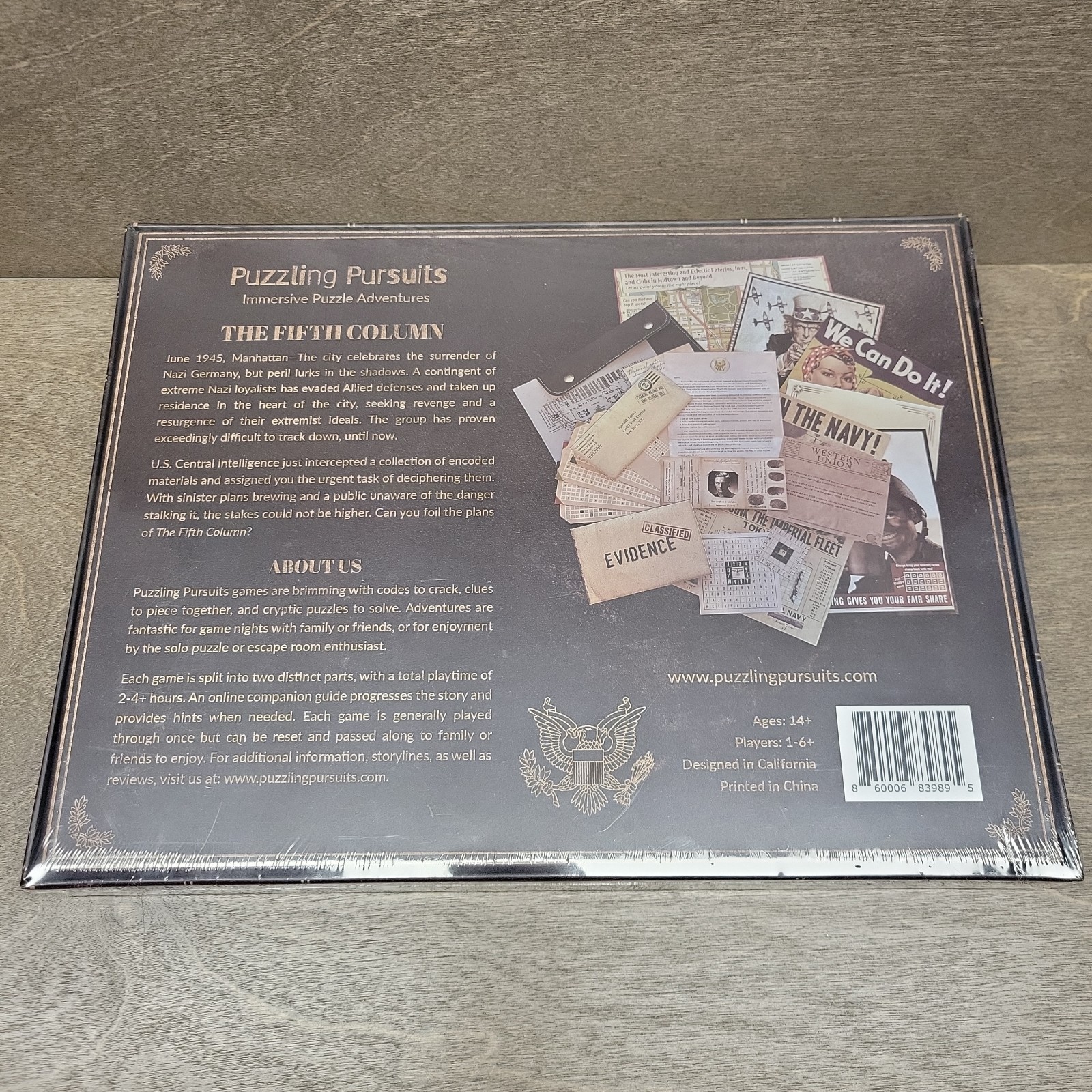 The Fifth Column Puzzling Pursuits WWII Themed Board Game – New and Sealed