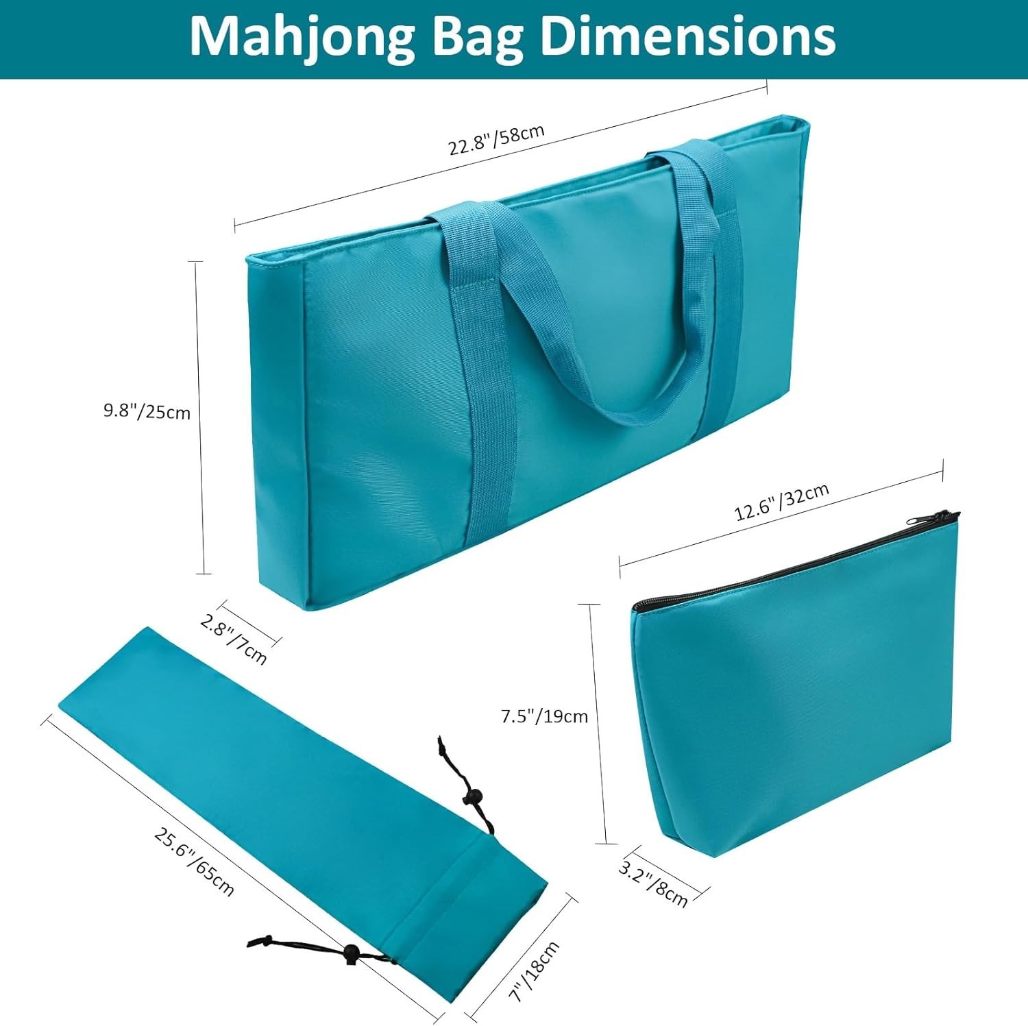 Complete American Mahjong Set with 166 Blue Tiles and Stylish Carrying Bag