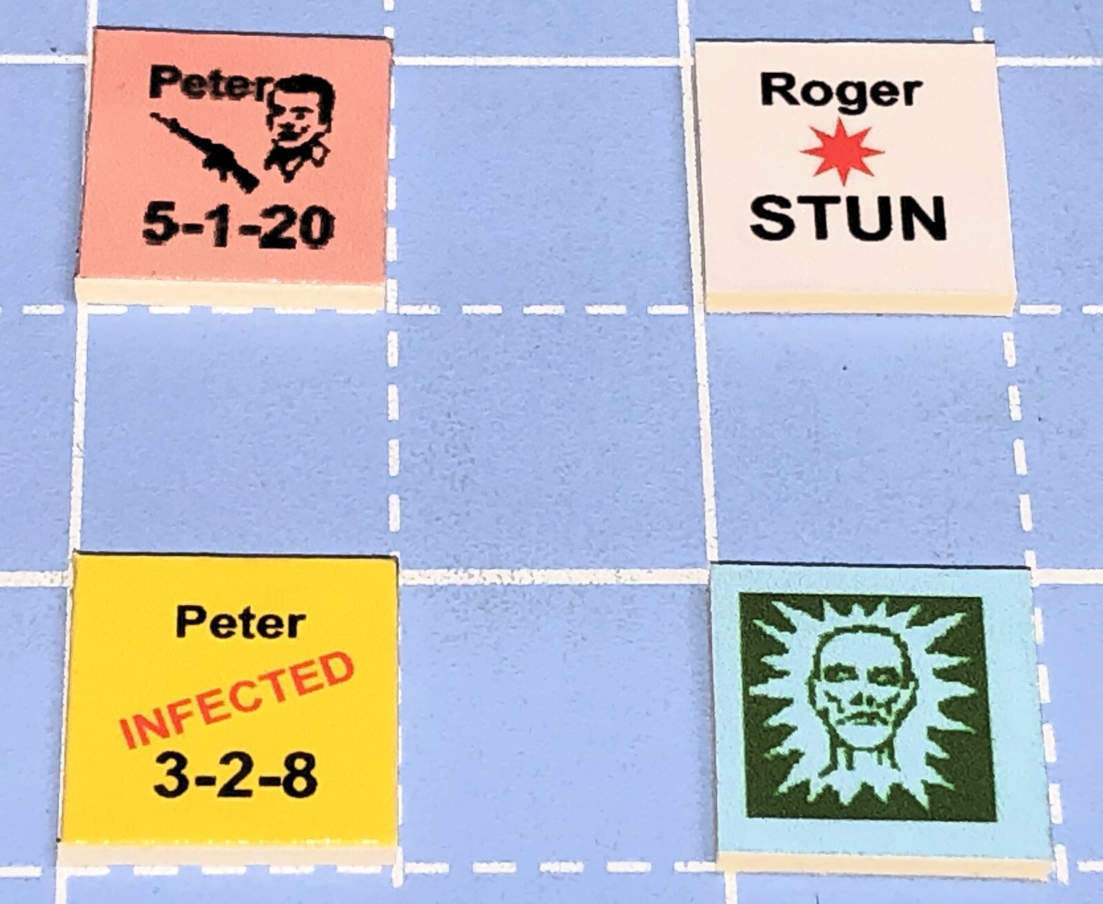 Dawn of the Dead, complete game, remake of SPI, Zombie Apocalypse, 100 counters
