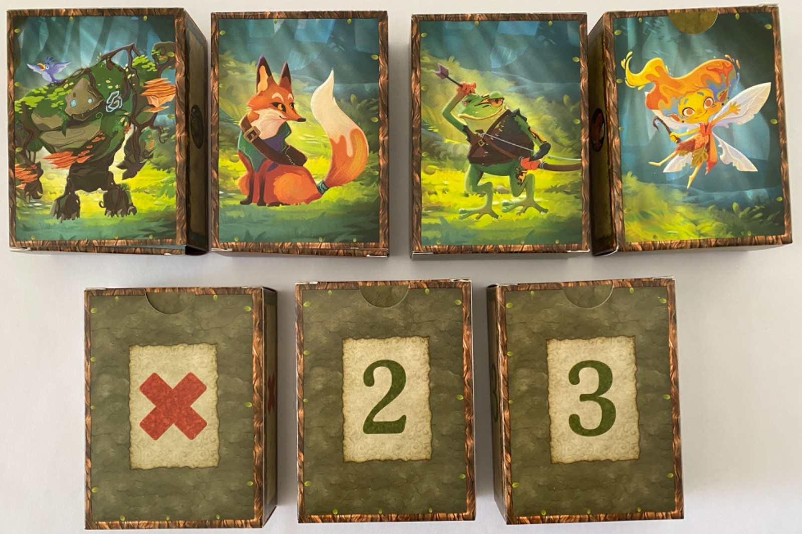 FAMILIAR TALES PLAID HAT BOARD GAME WITH FORAGERS MARKET SUPPLY TRAY