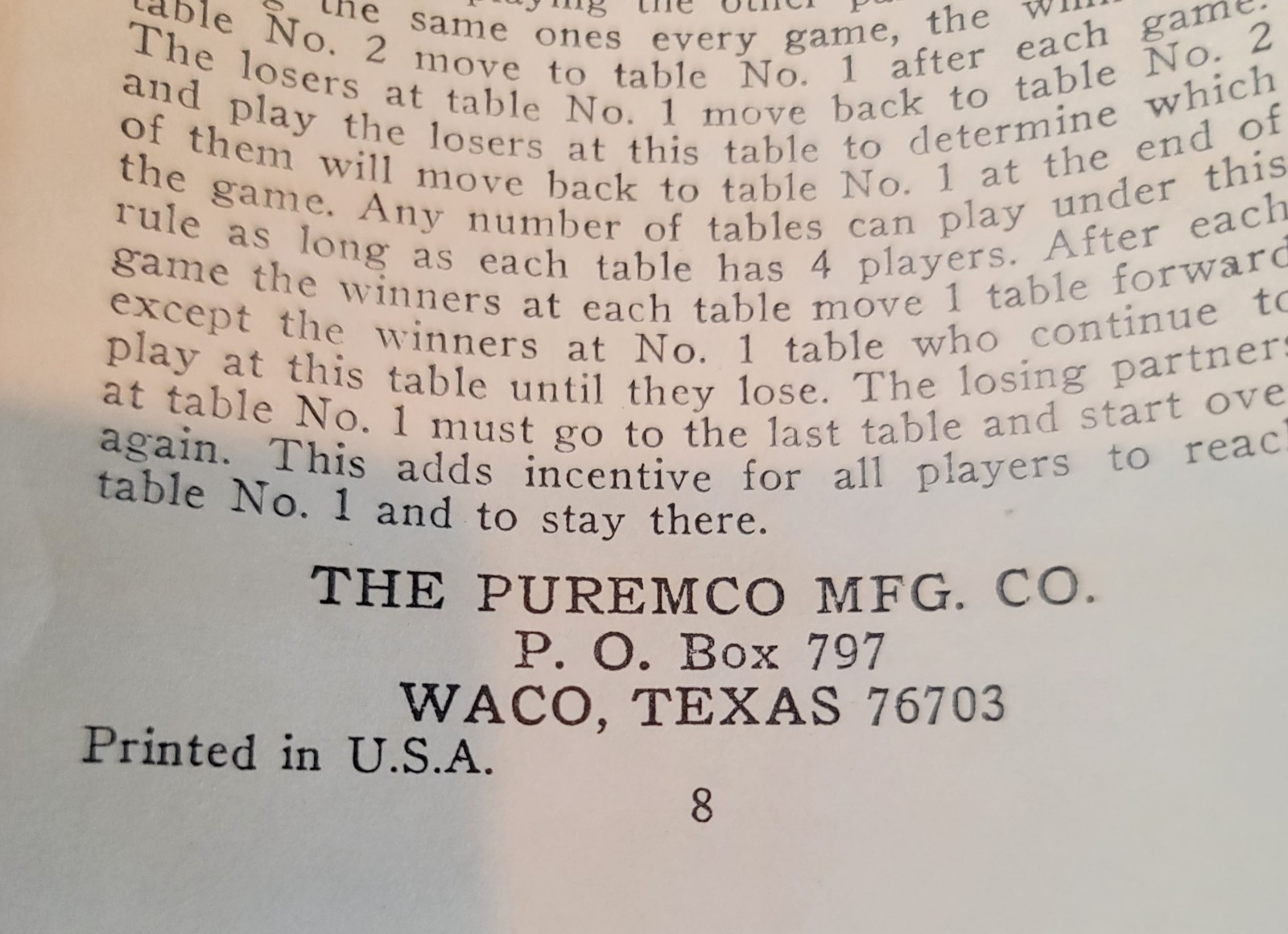 Standard Marblelike Dominoes 616 Ivory PureMCO MFG Instructions Made Waco Texas