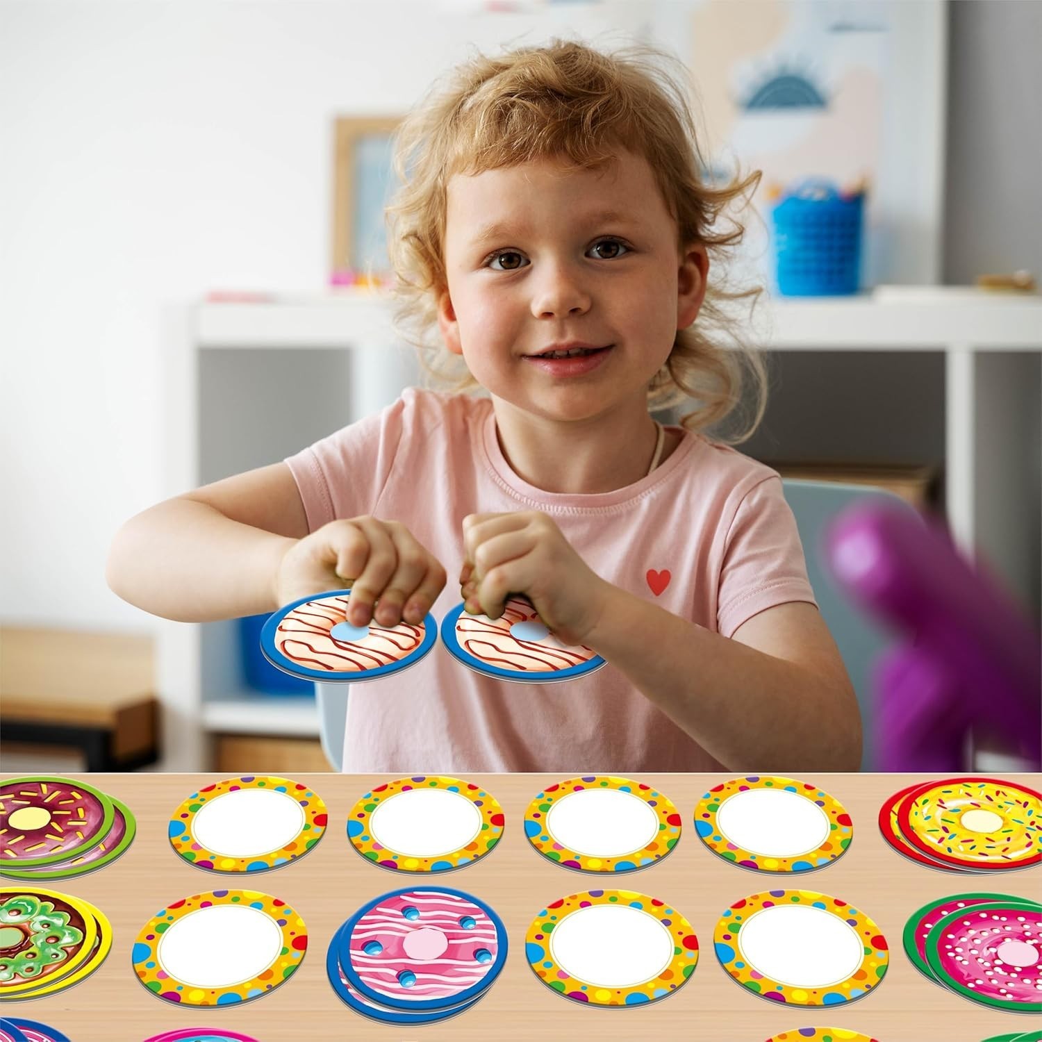 Interactive 52-Card Donut Matching Game for Ages 4-6, Perfect Group Activity