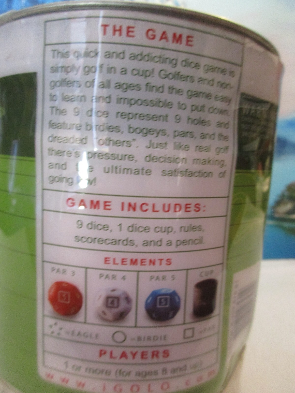 Golo Golf Dice Game By IGOLO “It’s Golf In Cup” 1 or More Players 8&Up, Complete