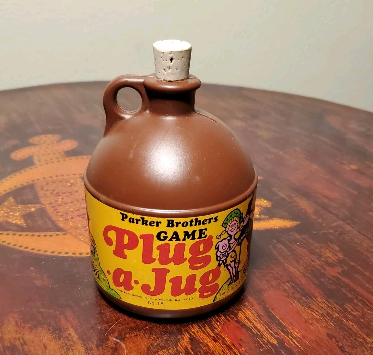 VINTAGE 1969 Parker Brothers PLUG-A-JUG Game #18 ~ WHISKEY JUG with CORK ~ USA