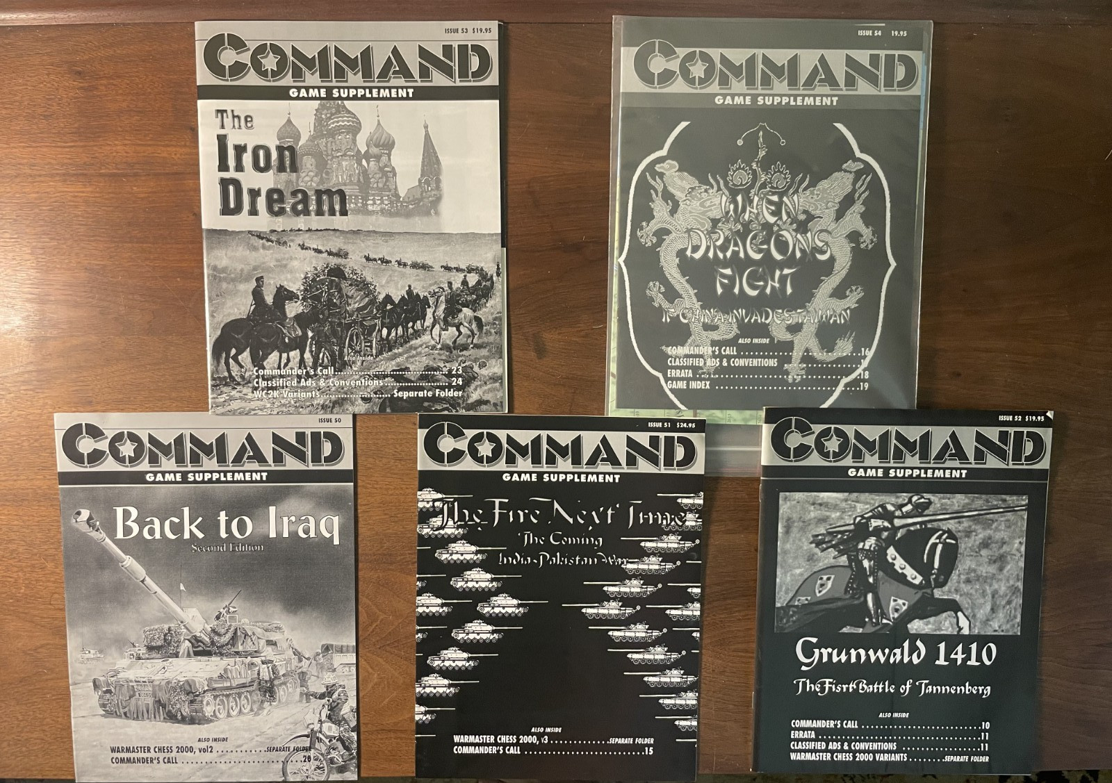 LOT OF 5 Command Magazine Games Issues #50, #51, #52, #53, #54 UNPUNCHED, No Mag