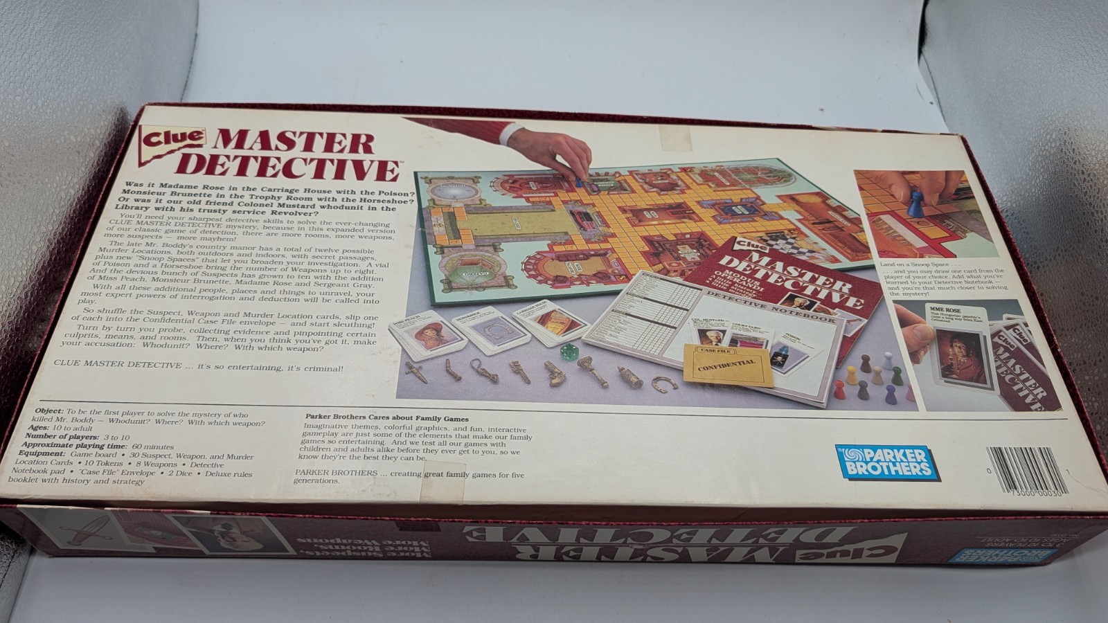 Clue Master Detective Board Game Vintage 1988 Parker Brothers 100% Complete