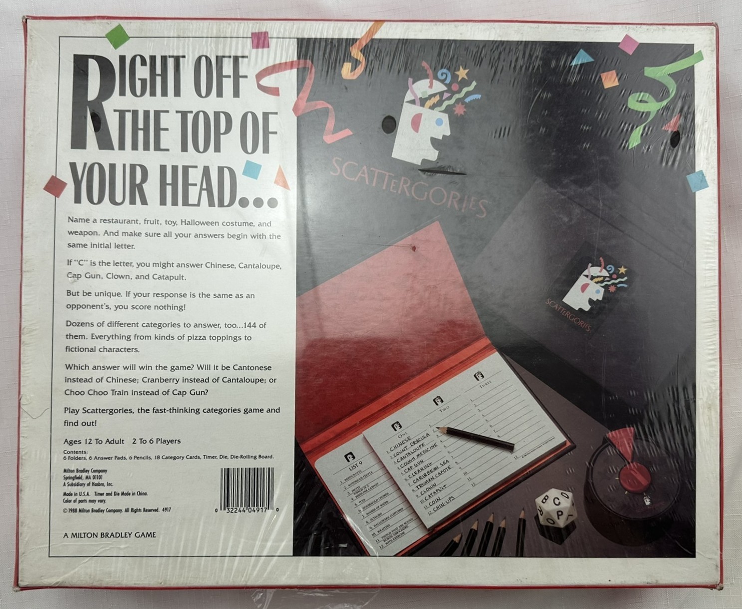 1988 Scattergories Game by Milton Bradley Brand New Sealed FREE SHIPPING