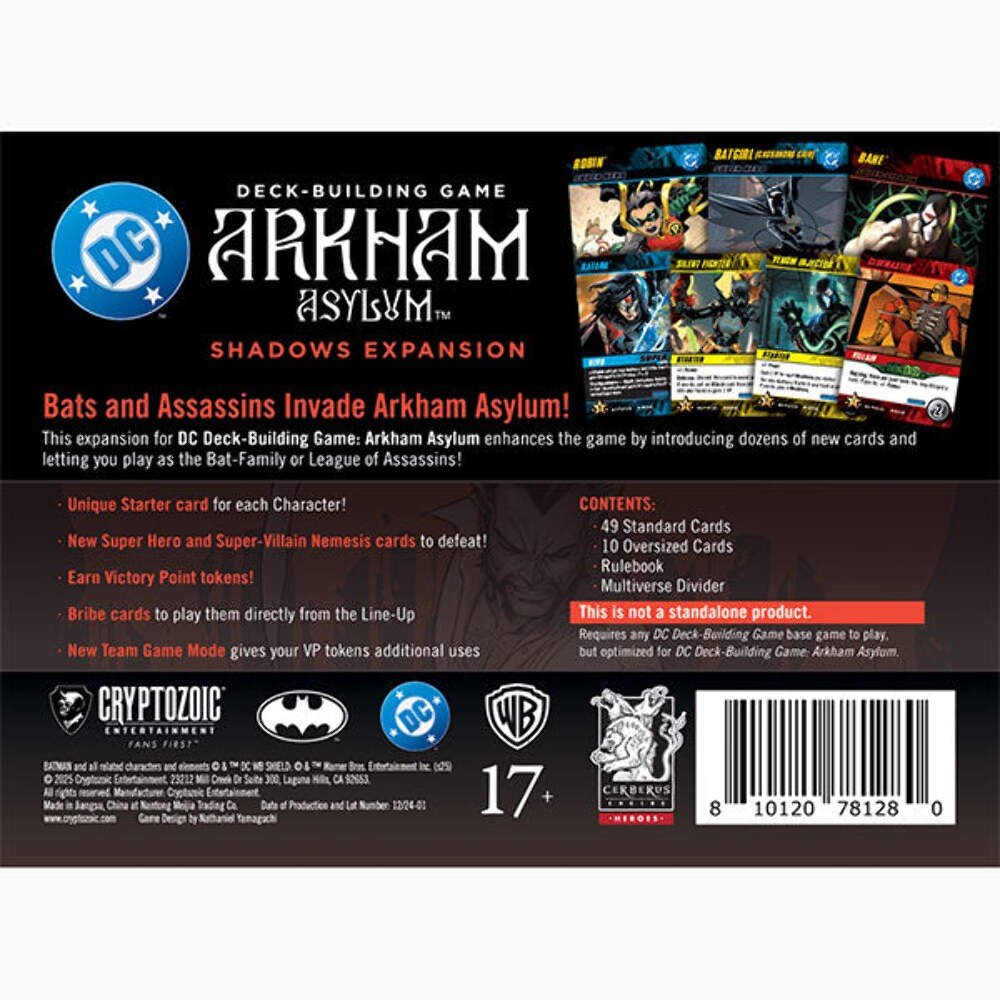 DC Comics Deck Building Game – Arkham Asylum Shadows Expansion: Cryptozoic Games