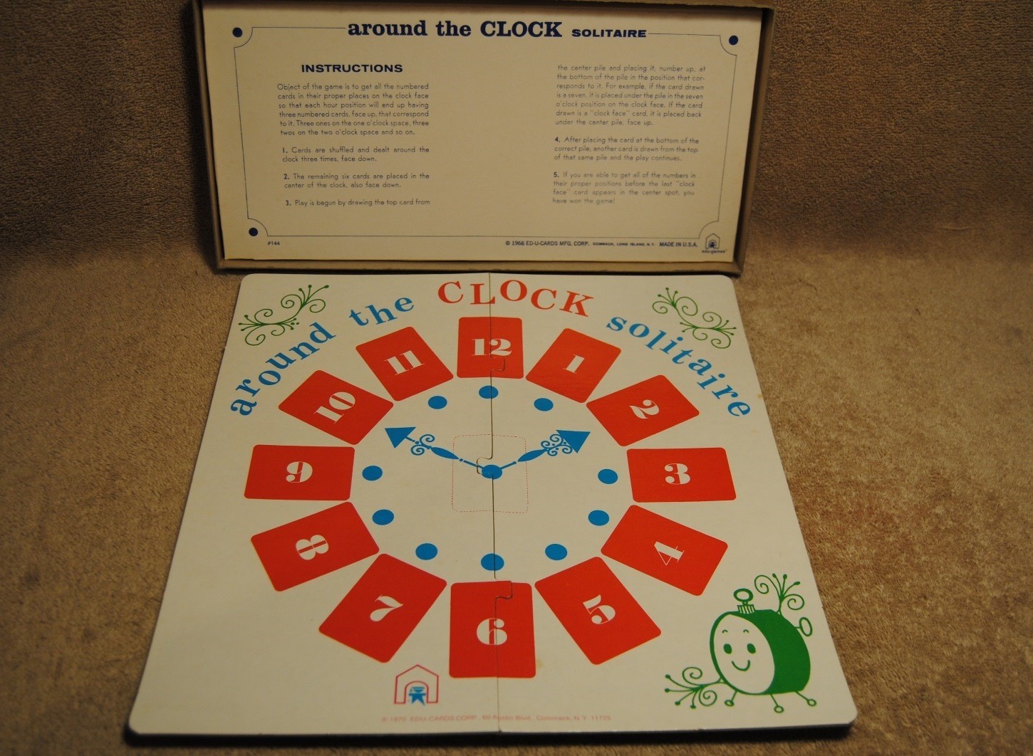 Vintage Around the Clock Solitaire Game Complete 1970 Edu-Game No.144