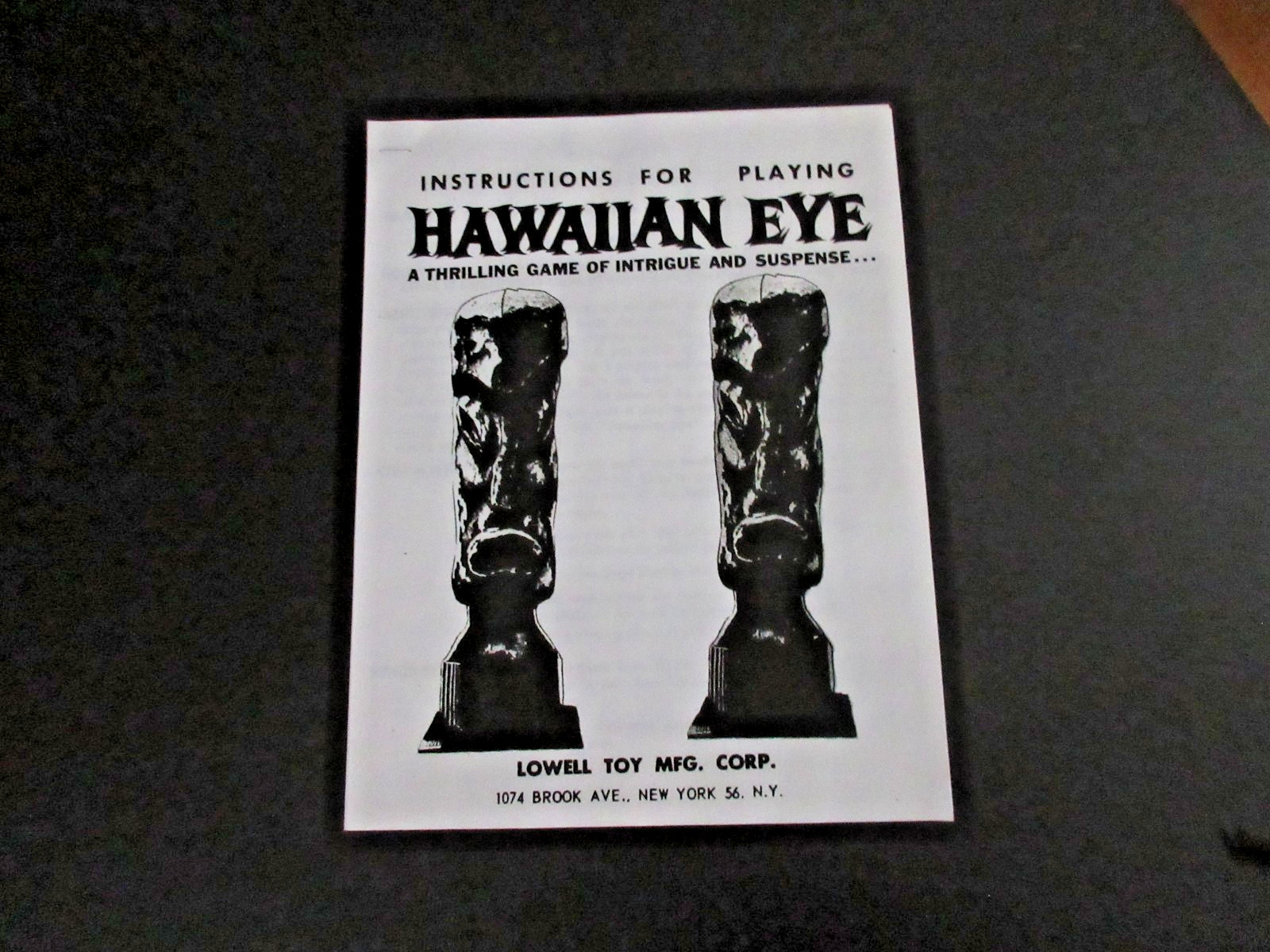 Vintage HAWAIIAN EYE Board Game 1963 Lowell Toy Mfg.