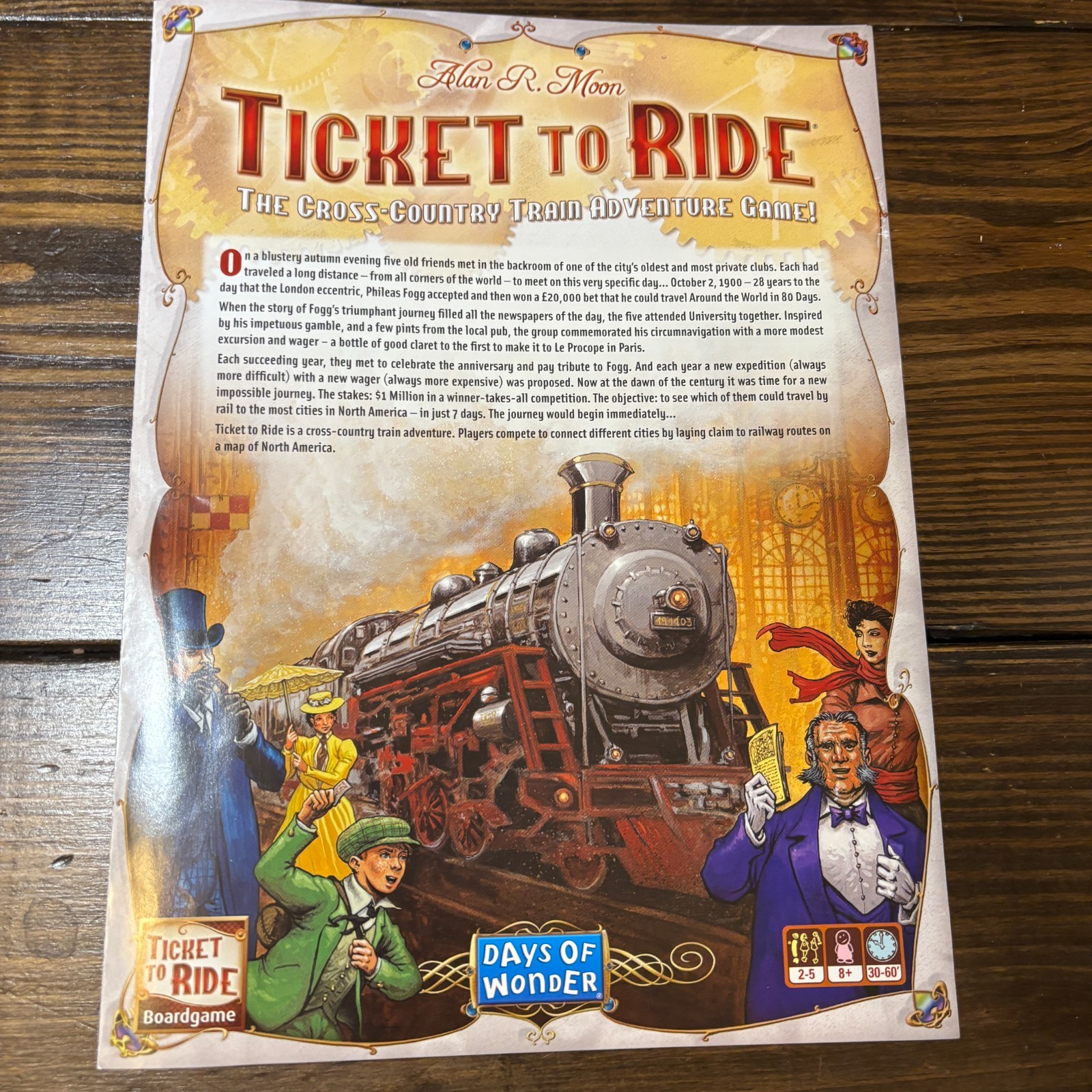 Ticket to Ride Board Game Days of Wonder Alan R Moon North America Complete