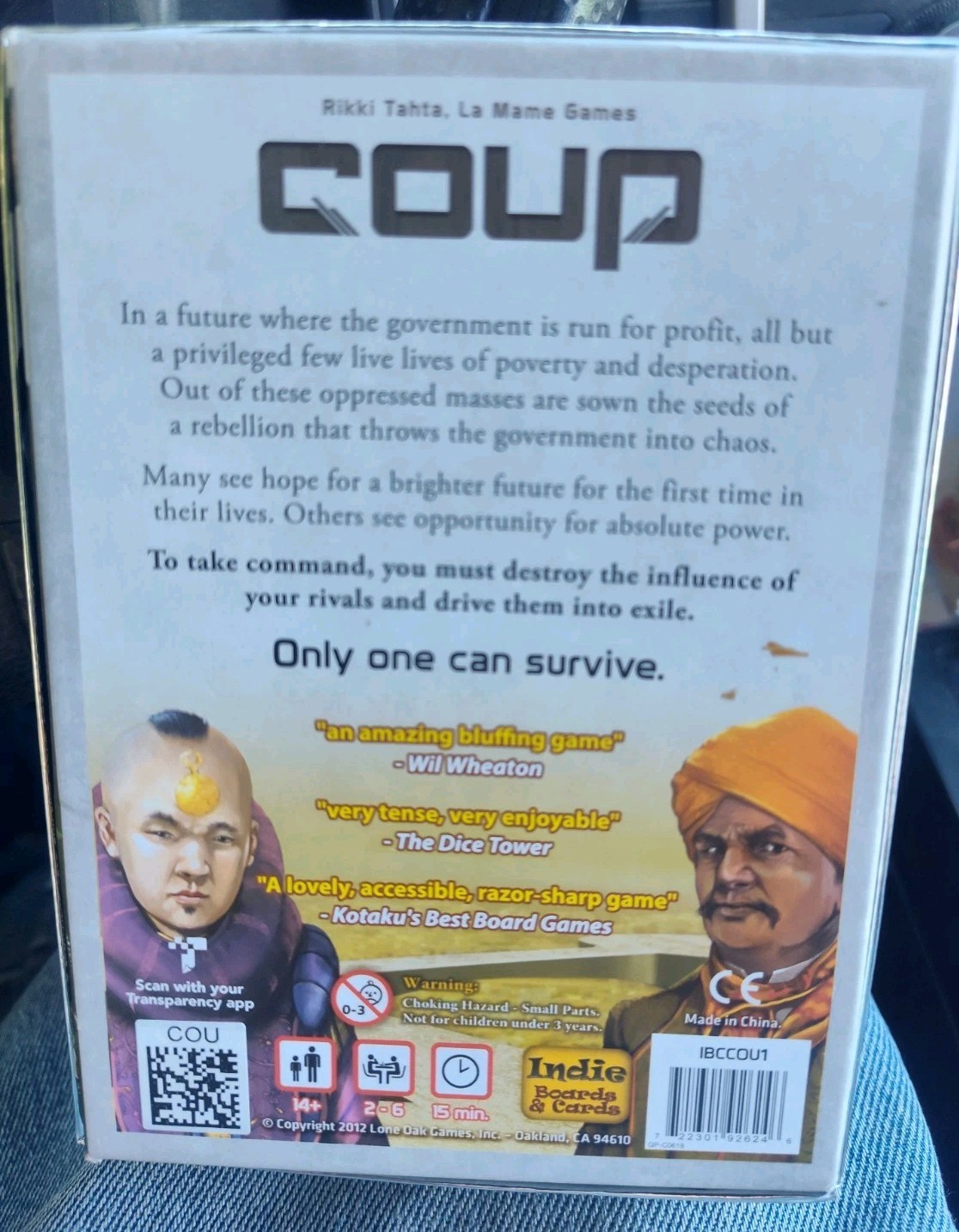 COUP Card Game – The Dystopian Universe Indie Boards Card Sealed NEW OPEN BOX
